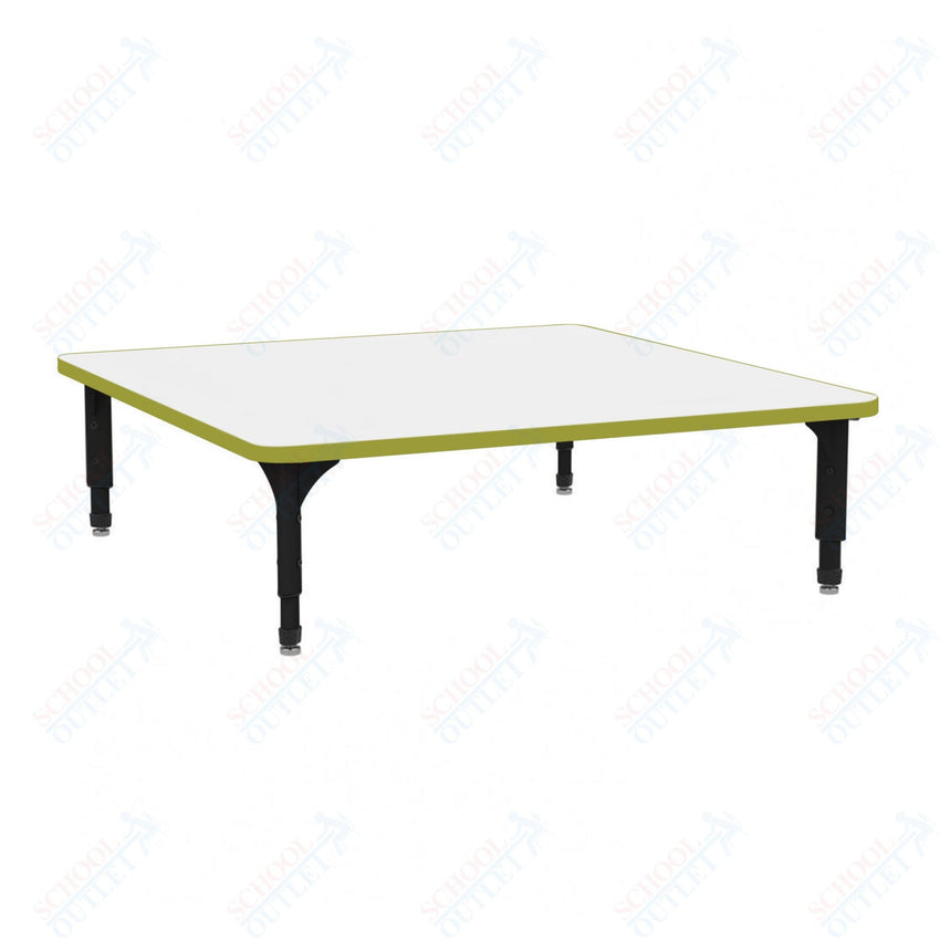 Marco 48" Square Floor Table w/ Dry Erase Top Adj Height 12" - 15" (38 - 2216 - DC) - SchoolOutlet