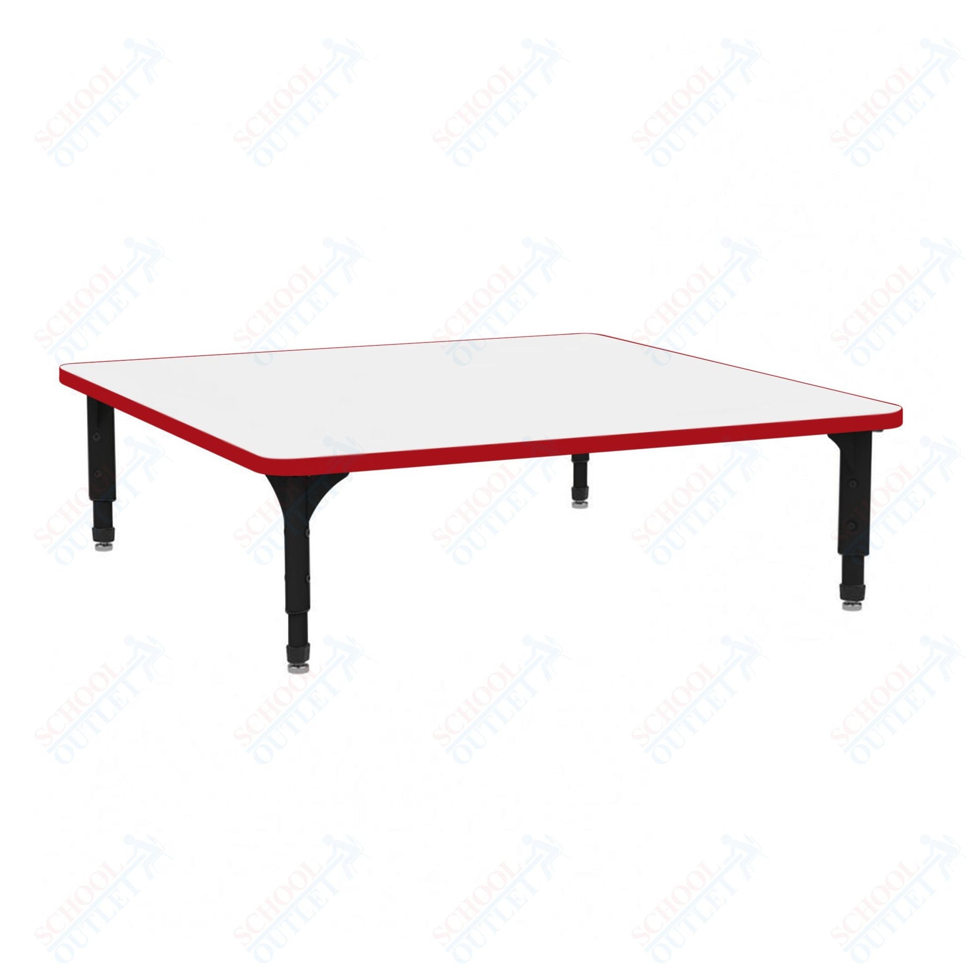 Marco 48" Square Floor Table w/ Dry Erase Top Adj Height 12" - 15" (38 - 2216 - DC) - SchoolOutlet