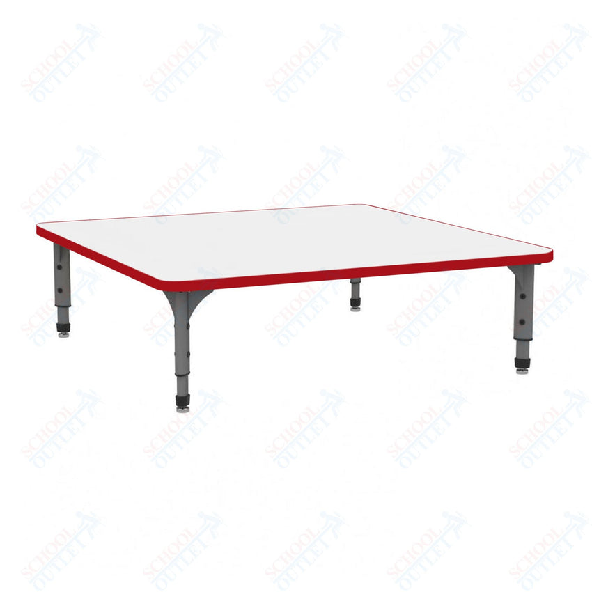 Marco 48" Square Floor Table w/ Dry Erase Top Adj Height 12" - 15" (38 - 2216 - DC) - SchoolOutlet