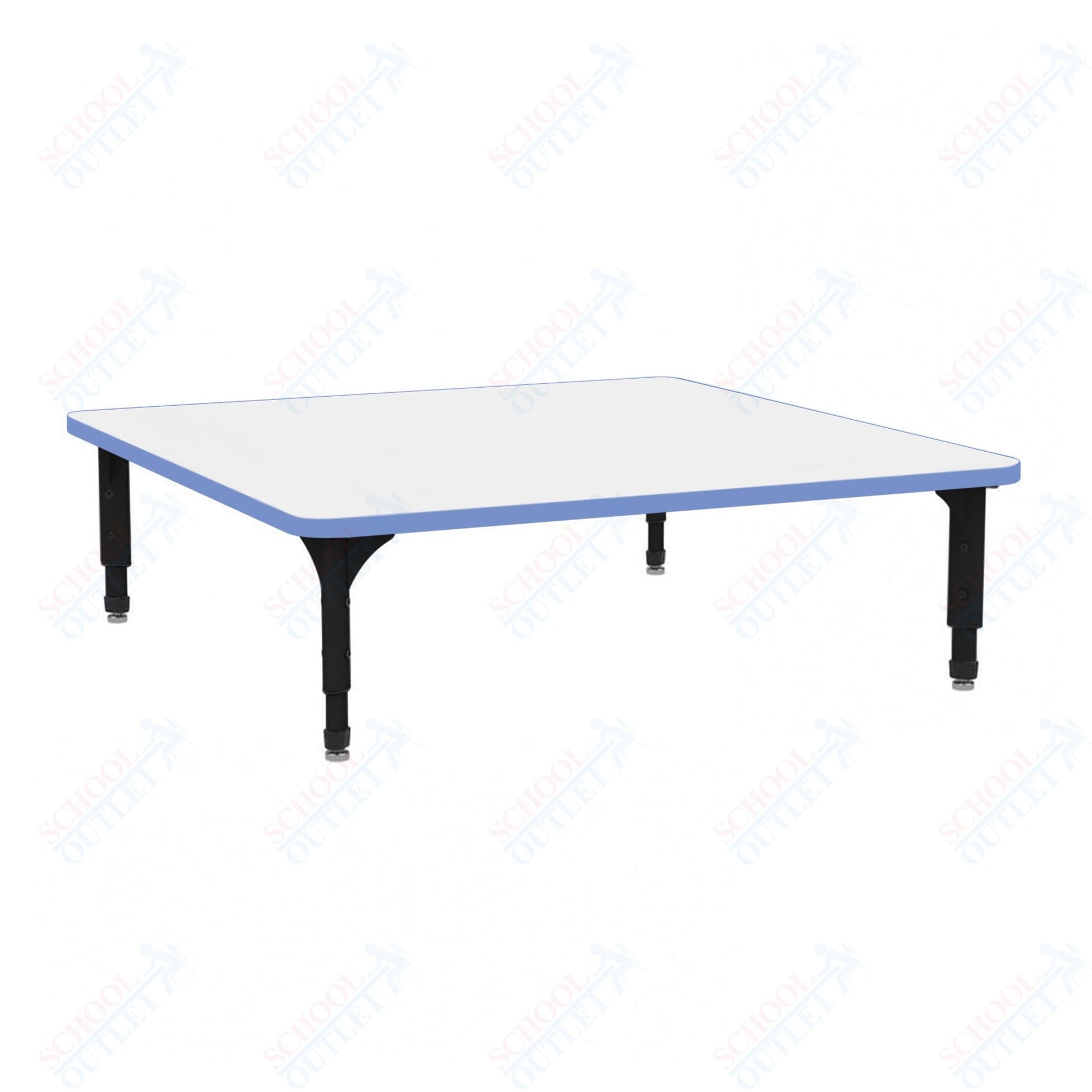 Marco 48" Square Floor Table w/ Dry Erase Top Adj Height 12" - 15" (38 - 2216 - DC) - SchoolOutlet