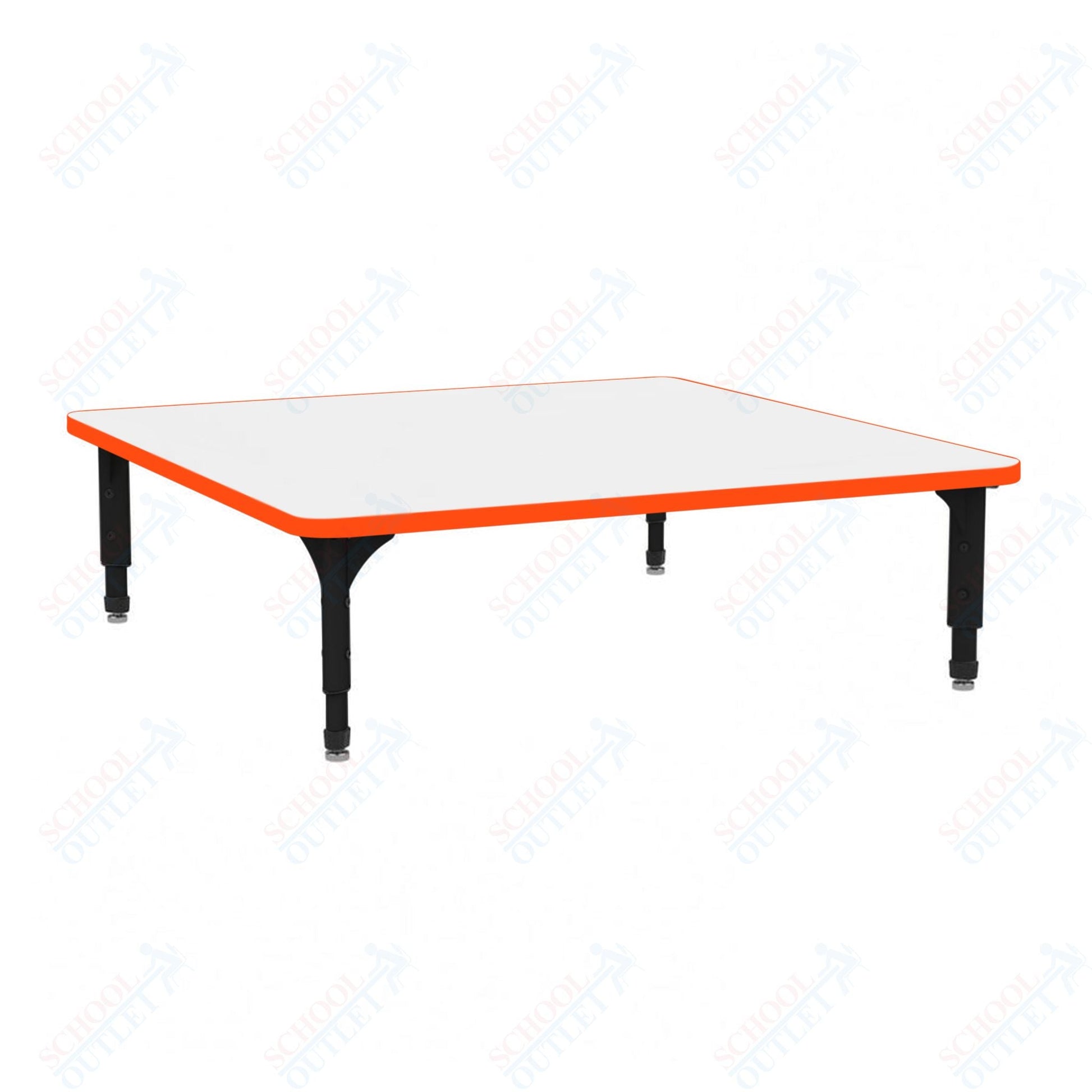 Marco 48" Square Floor Table w/ Dry Erase Top Adj Height 12" - 15" (38 - 2216 - DC) - SchoolOutlet