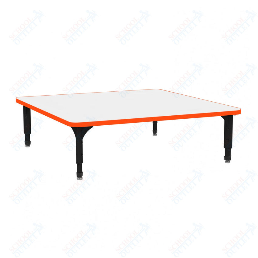 Marco 48" Square Floor Table w/ Dry Erase Top Adj Height 12" - 15" (38 - 2216 - DC) - SchoolOutlet