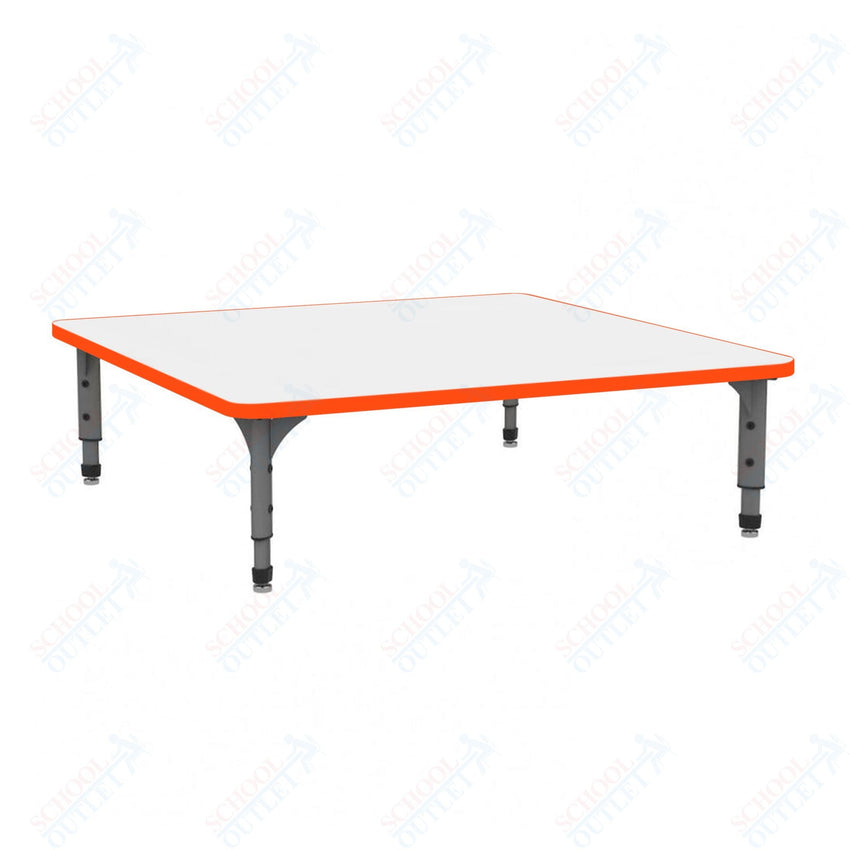 Marco 48" Square Floor Table w/ Dry Erase Top Adj Height 12" - 15" (38 - 2216 - DC) - SchoolOutlet