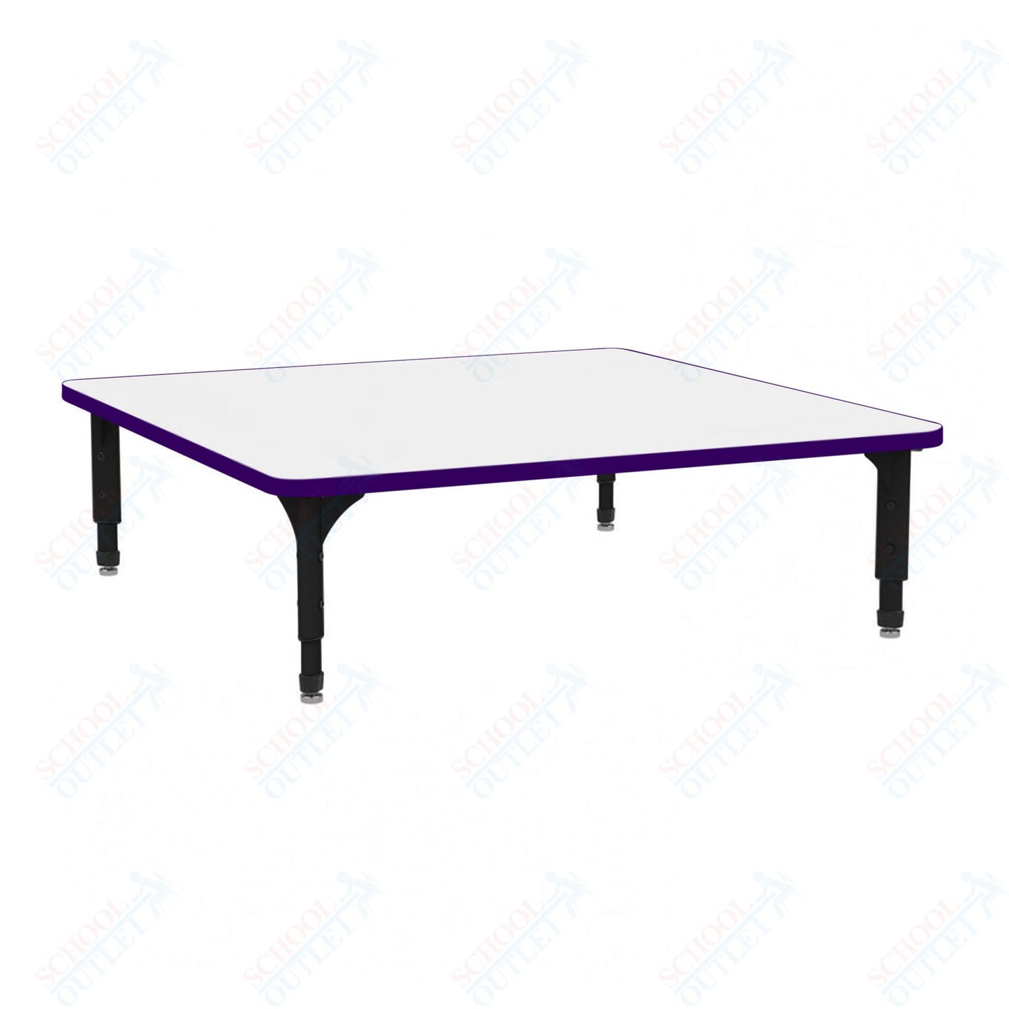 Marco 48" Square Floor Table w/ Dry Erase Top Adj Height 12" - 15" (38 - 2216 - DC) - SchoolOutlet