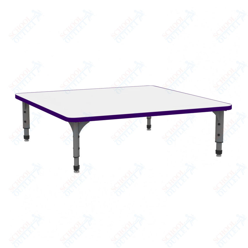 Marco 48" Square Floor Table w/ Dry Erase Top Adj Height 12" - 15" (38 - 2216 - DC) - SchoolOutlet