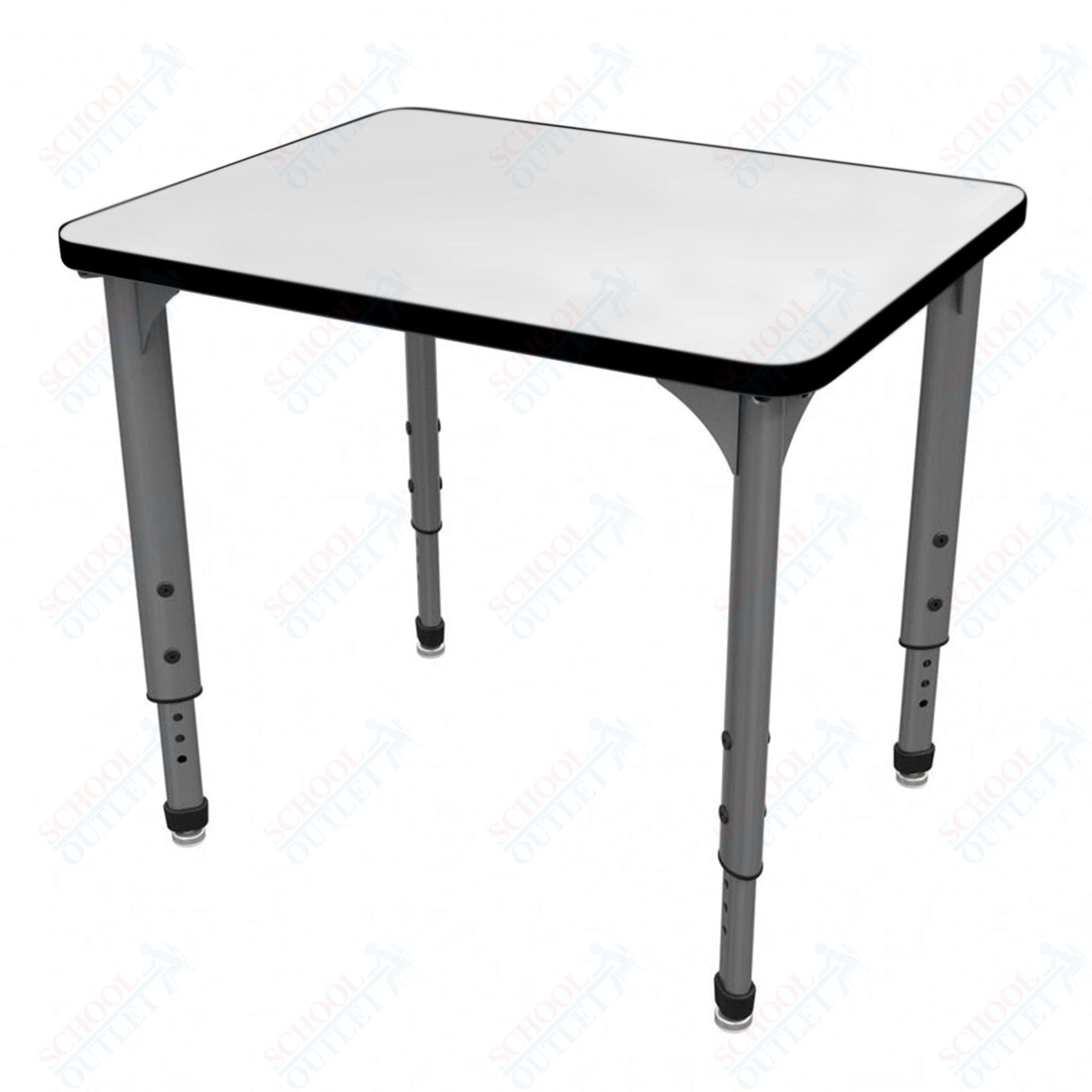Marco Apex Series Rectangle Collaborative Student Desk w/ Dry Erase HPL Top 24" x 36" Adjustable Height 21" - 30" (38 - 2224 - DA) - SchoolOutlet