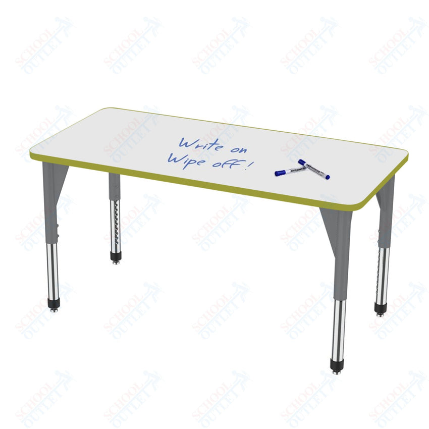 Marco Apex Series Rectangle Preschool Activity Table w/ Dry Erase HPL Top 24" x 48" Adj Height 17" - 24" (38 - 2226 - DB) - SchoolOutlet