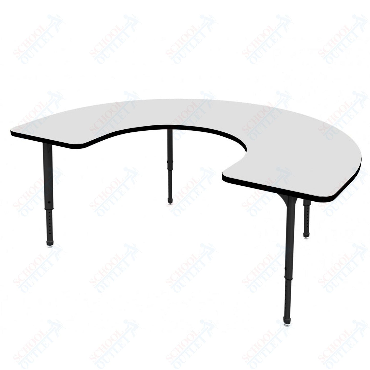 Marco Apex Series Horseshoe School Activity Table w/ Dry Erase Top 48" x 72" Adj Height 21" - 30" (38 - 2227 - DA) - SchoolOutlet