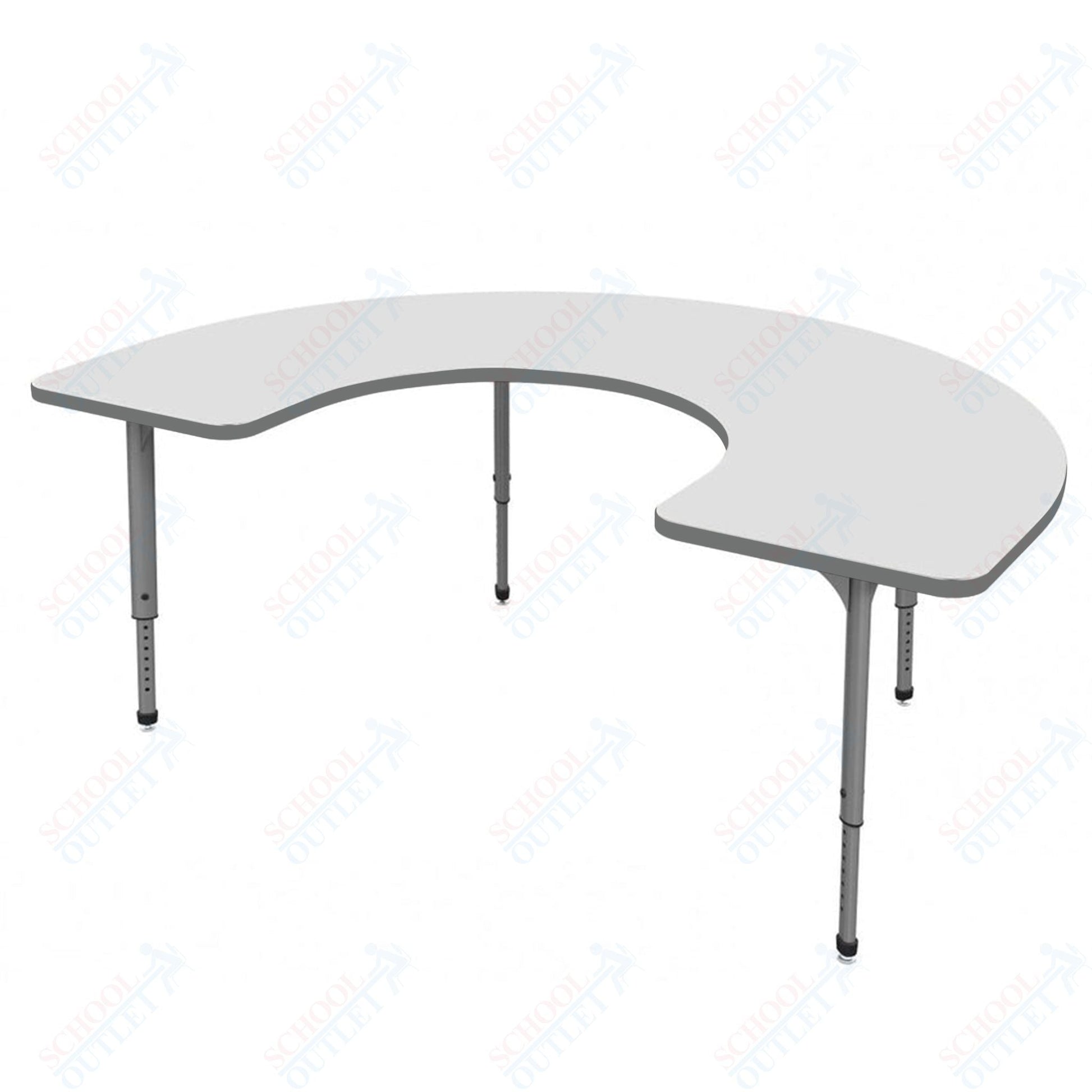 Marco Apex Series Horseshoe School Activity Table w/ Dry Erase Top 48" x 72" Adj Height 21" - 30" (38 - 2227 - DA) - SchoolOutlet