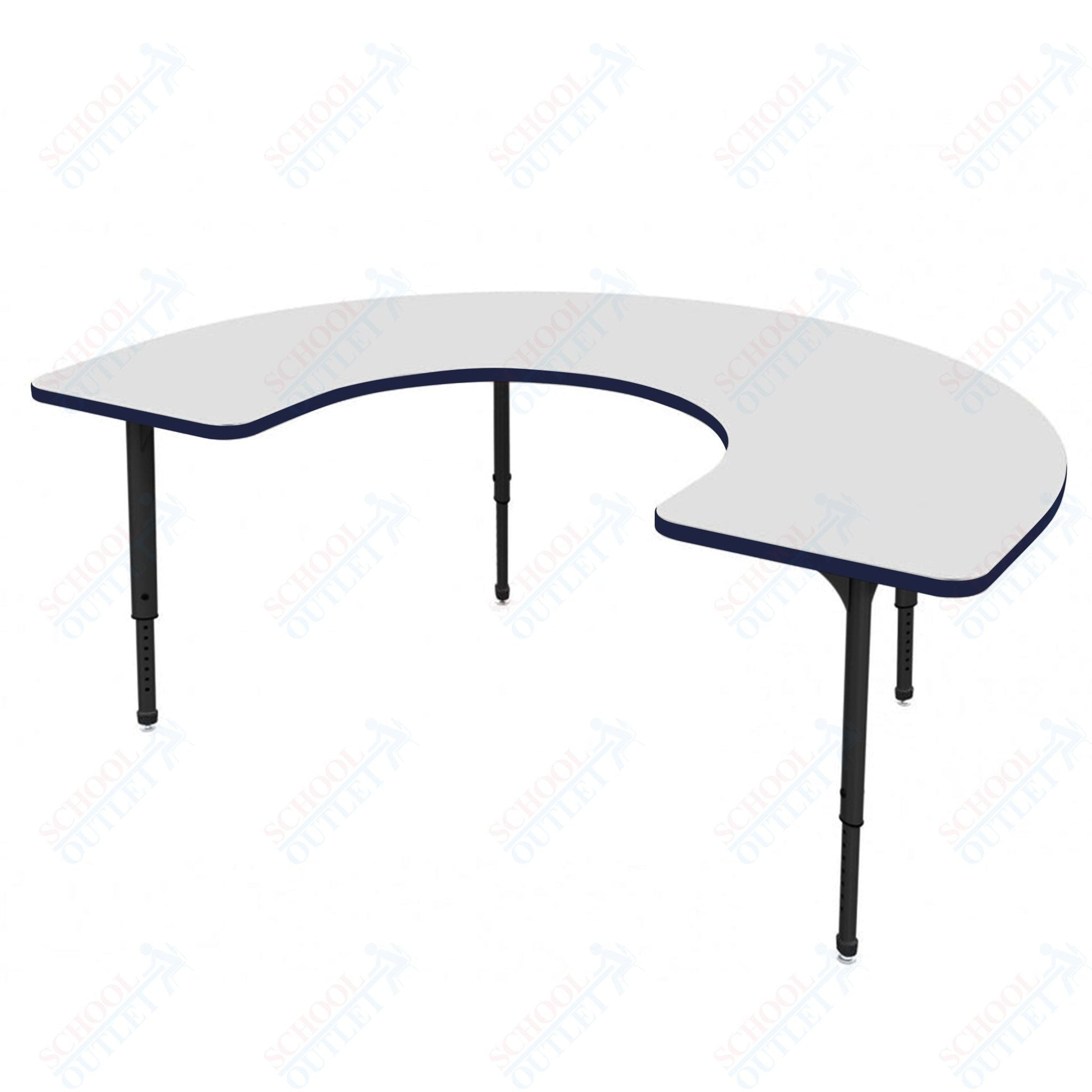 Marco Apex Series Horseshoe School Activity Table w/ Dry Erase Top 48" x 72" Adj Height 21" - 30" (38 - 2227 - DA) - SchoolOutlet