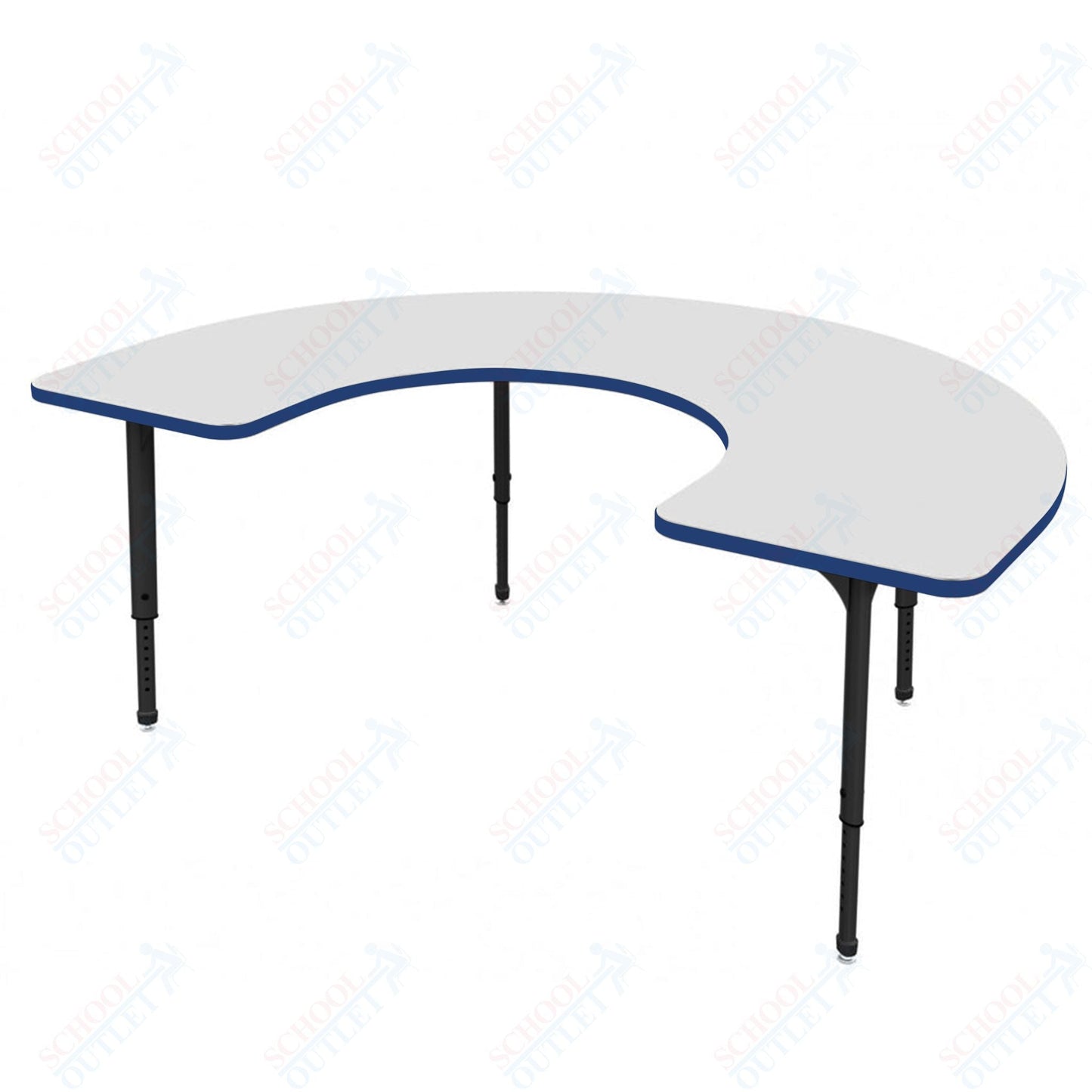 Marco Apex Series Horseshoe School Activity Table w/ Dry Erase Top 48" x 72" Adj Height 21" - 30" (38 - 2227 - DA) - SchoolOutlet