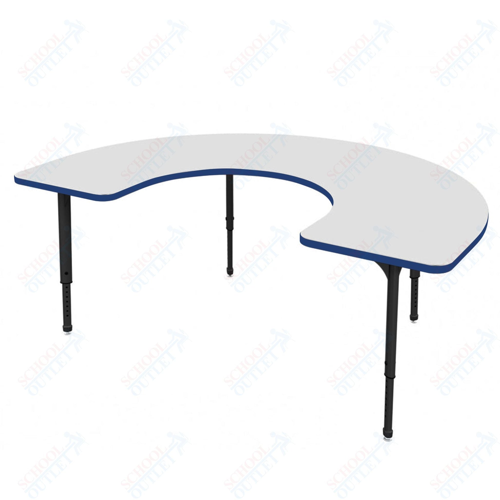 Marco Apex Series Horseshoe School Activity Table w/ Dry Erase Top 48" x 72" Adj Height 21" - 30" (38 - 2227 - DA) - SchoolOutlet