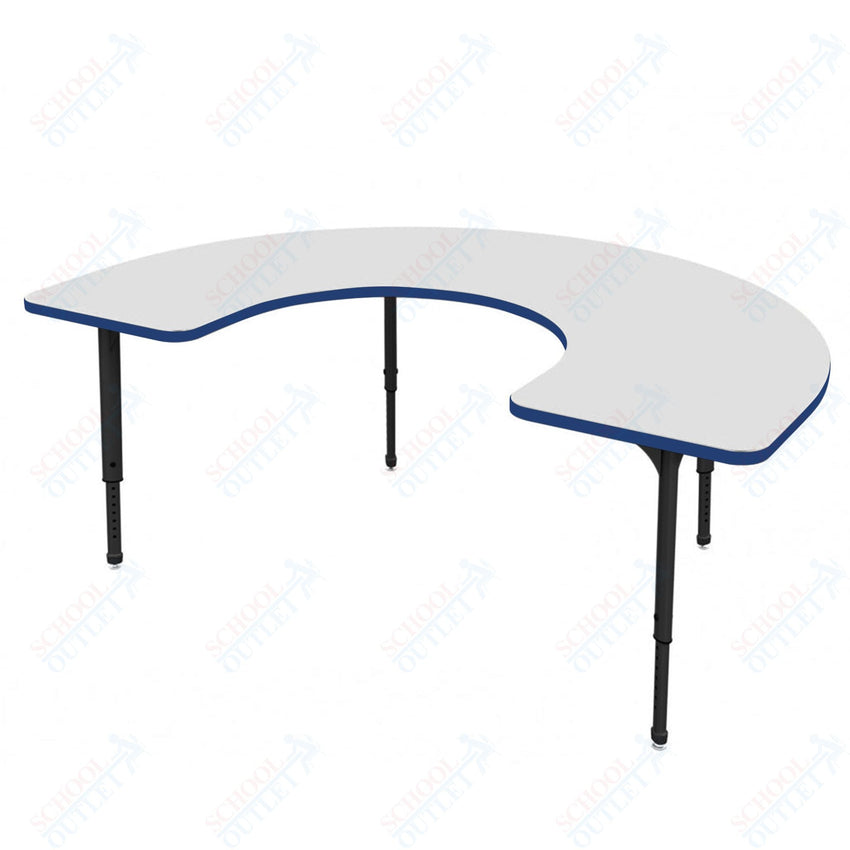 Marco Apex Series Horseshoe School Activity Table w/ Dry Erase Top 48" x 72" Adj Height 21" - 30" (38 - 2227 - DA) - SchoolOutlet