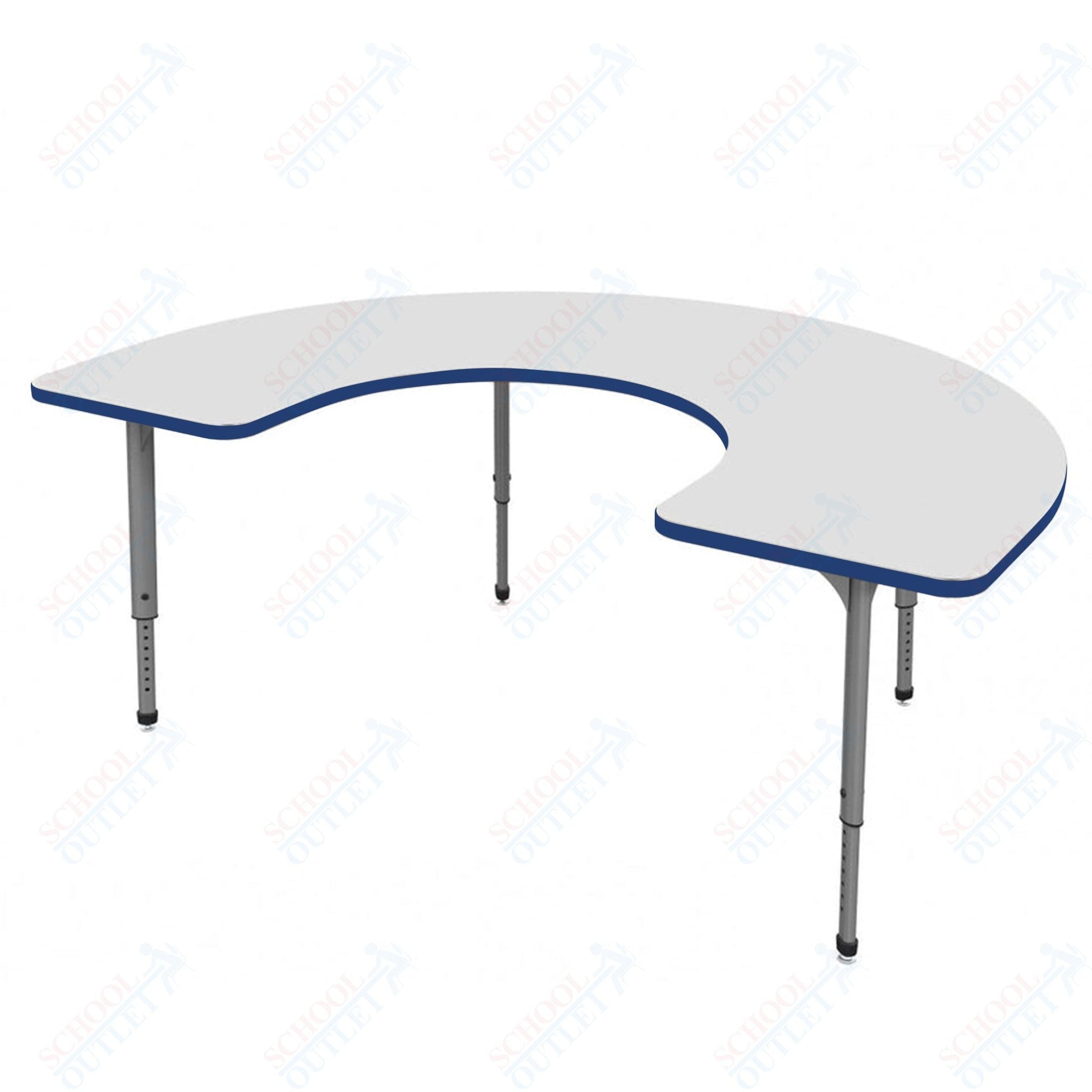 Marco Apex Series Horseshoe School Activity Table w/ Dry Erase Top 48" x 72" Adj Height 21" - 30" (38 - 2227 - DA) - SchoolOutlet