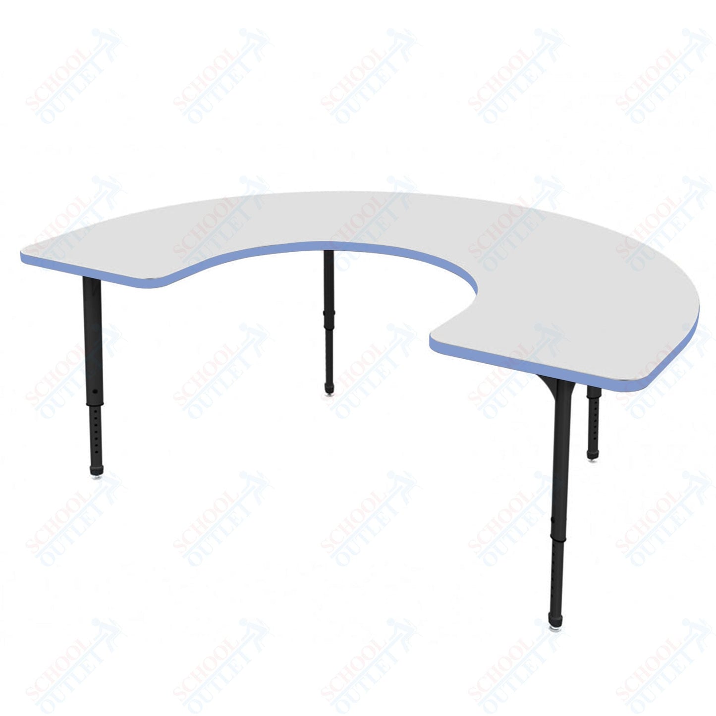 Marco Apex Series Horseshoe School Activity Table w/ Dry Erase Top 48" x 72" Adj Height 21" - 30" (38 - 2227 - DA) - SchoolOutlet