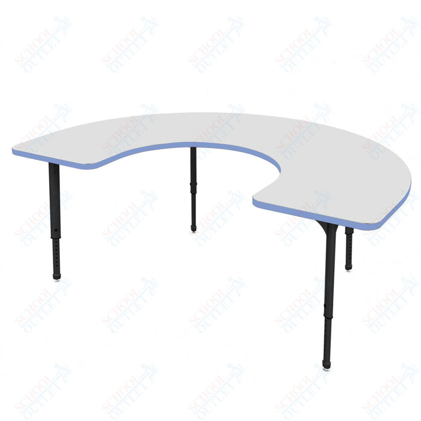Marco Apex Series Horseshoe School Activity Table w/ Dry Erase Top 48" x 72" Adj Height 21" - 30" (38 - 2227 - DA) - SchoolOutlet