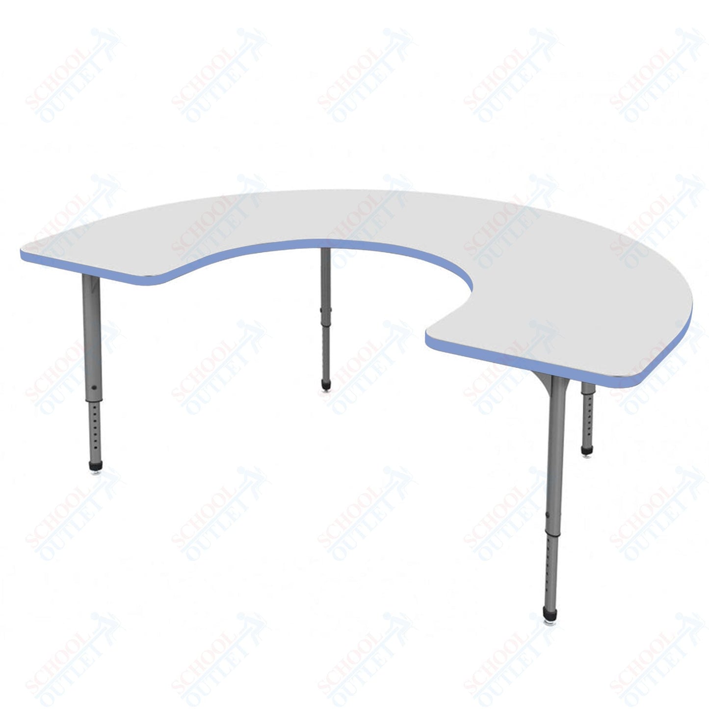 Marco Apex Series Horseshoe School Activity Table w/ Dry Erase Top 48" x 72" Adj Height 21" - 30" (38 - 2227 - DA) - SchoolOutlet