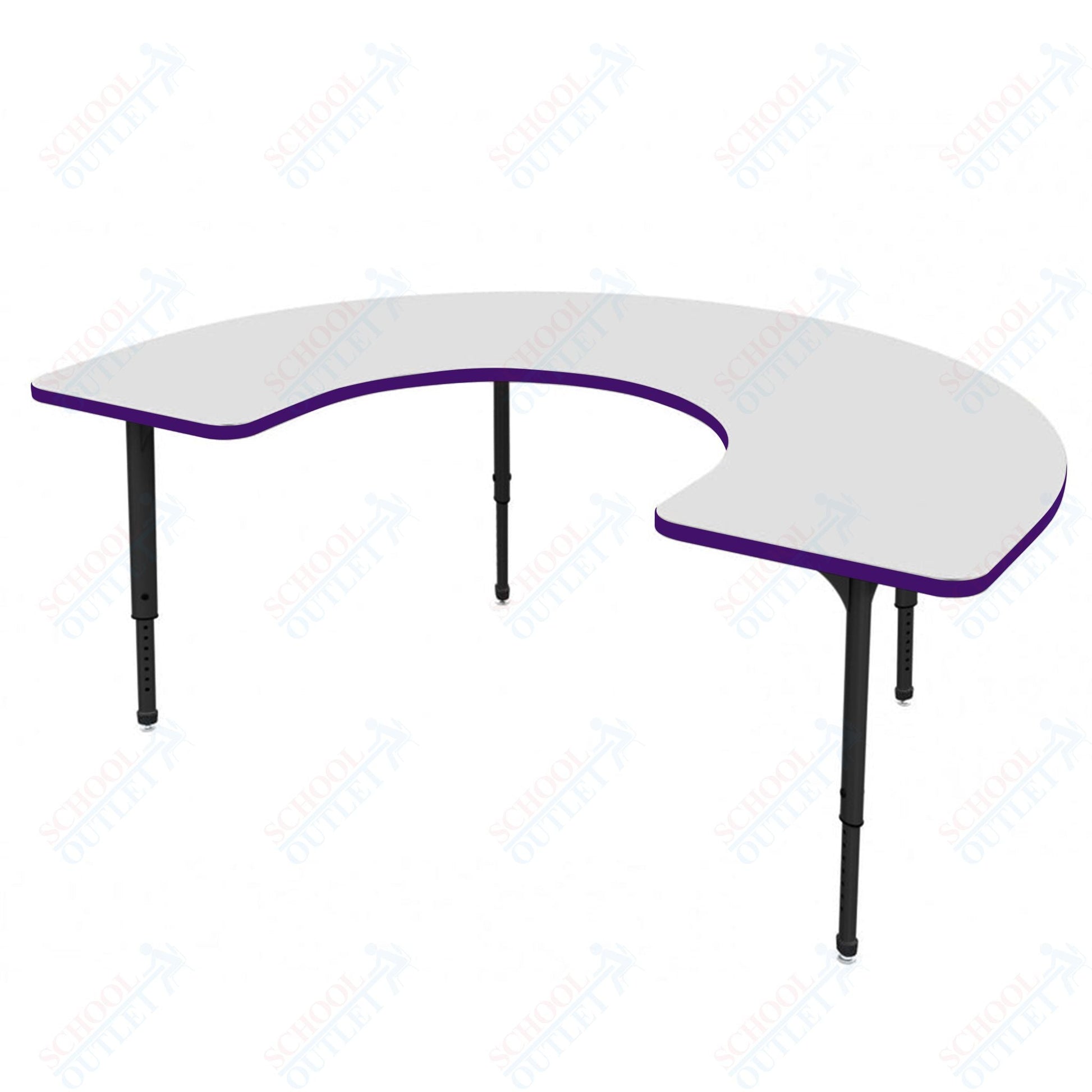 Marco Apex Series Horseshoe School Activity Table w/ Dry Erase Top 48" x 72" Adj Height 21" - 30" (38 - 2227 - DA) - SchoolOutlet
