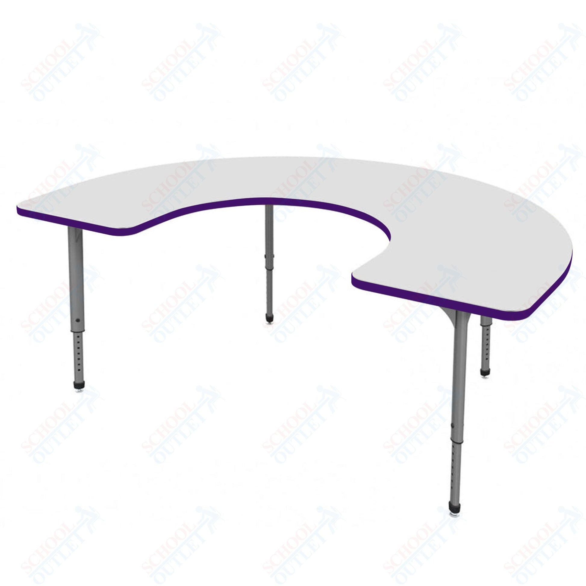 Marco Apex Series Horseshoe School Activity Table w/ Dry Erase Top 48" x 72" Adj Height 21" - 30" (38 - 2227 - DA) - SchoolOutlet