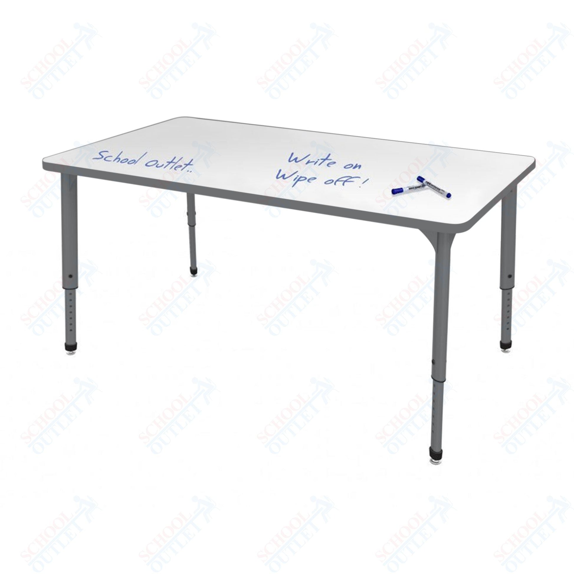 Marco Apex Series Rectangle School Activity Table w/ Dry Erase Top 30" x 72" Adj Height 21" - 30" (38 - 2238 - DA) - SchoolOutlet