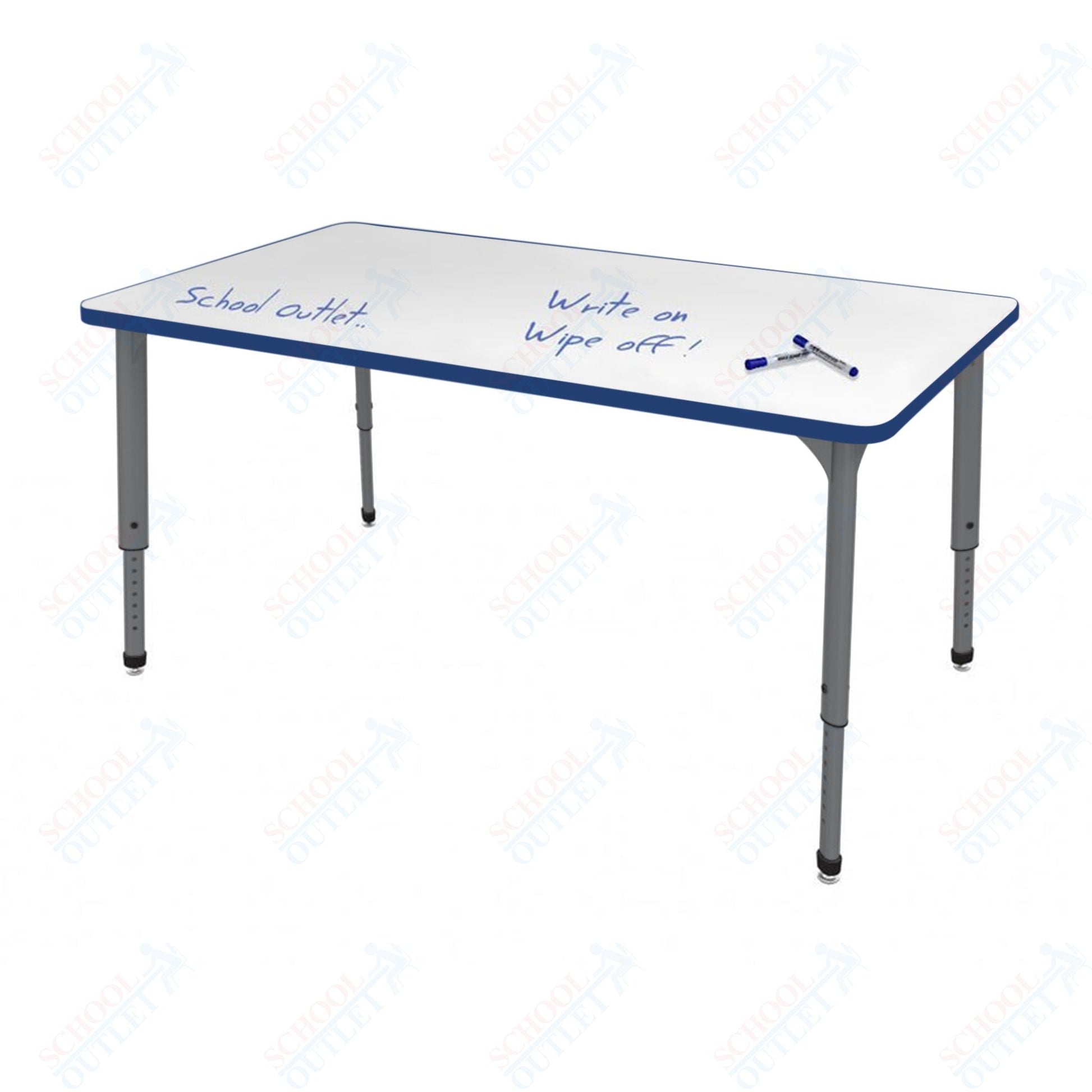 Marco Apex Series Rectangle School Activity Table w/ Dry Erase Top 30" x 72" Adj Height 21" - 30" (38 - 2238 - DA) - SchoolOutlet