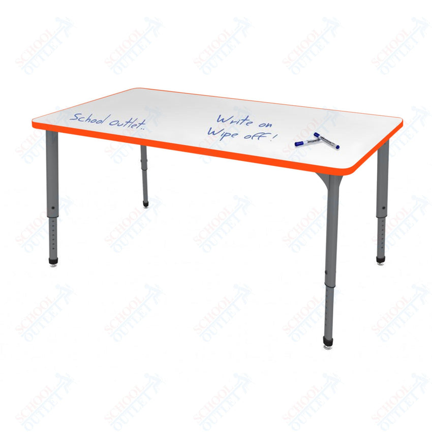 Marco Apex Series Rectangle School Activity Table w/ Dry Erase Top 30" x 72" Adj Height 21" - 30" (38 - 2238 - DA) - SchoolOutlet