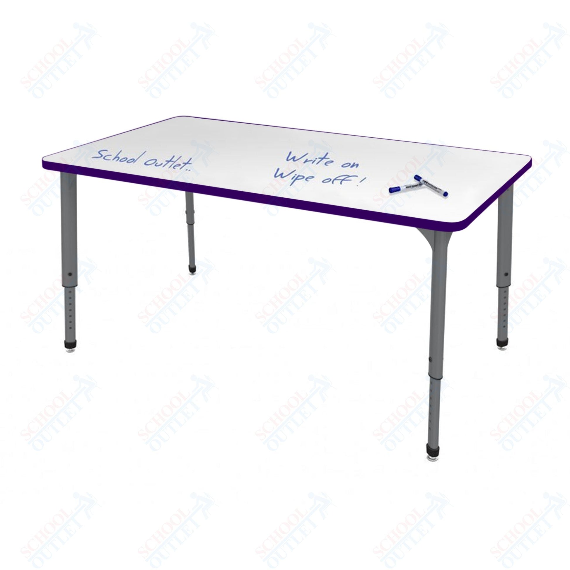 Marco Apex Series Rectangle School Activity Table w/ Dry Erase Top 30" x 72" Adj Height 21" - 30" (38 - 2238 - DA) - SchoolOutlet