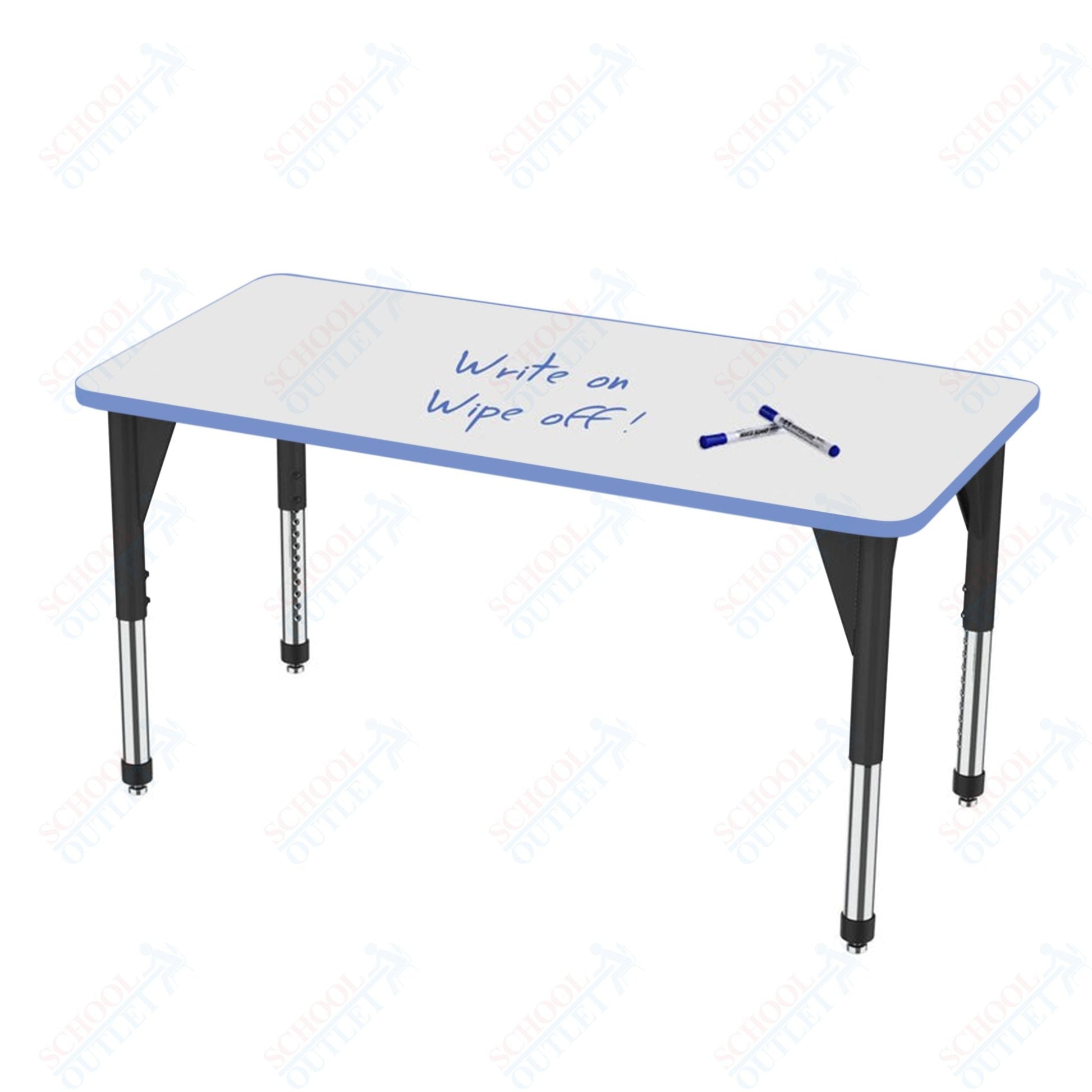 Marco Apex Series Rectangle Preschool Activity Table w/ Dry Erase HPL Top 30" x 72" Adj Height 17" - 24" (38 - 2238 - DB) - SchoolOutlet