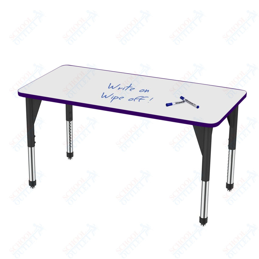 Marco Apex Series Rectangle Preschool Activity Table w/ Dry Erase HPL Top 30" x 72" Adj Height 17" - 24" (38 - 2238 - DB) - SchoolOutlet
