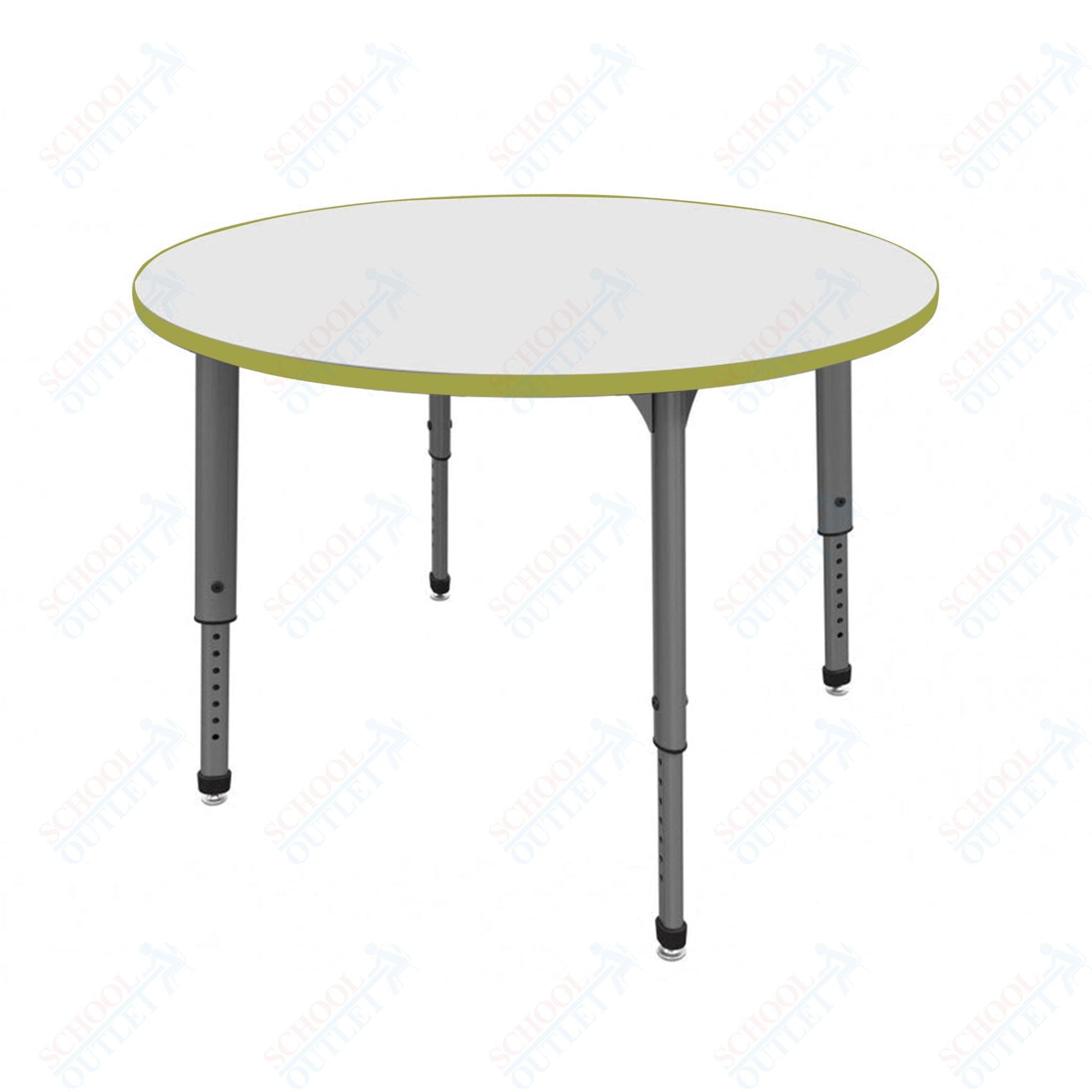Marco Apex Series 42" Round School Activity Table w/ Dry Erase Top Adj Height 21" - 30" (38 - 2245 - DA) - SchoolOutlet