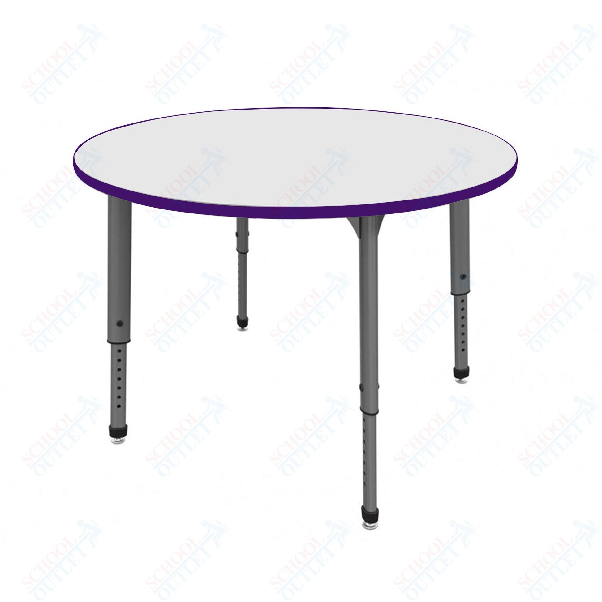 Marco Apex Series 42" Round School Activity Table w/ Dry Erase Top Adj Height 21" - 30" (38 - 2245 - DA) - SchoolOutlet