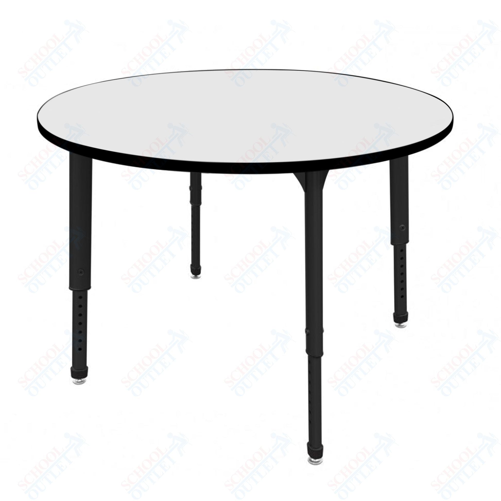 Marco Apex Series 42" Round Preschool Activity Table w/ Dry Erase HPL Top Adj Height 17" - 24" (38 - 2245 - DB) - SchoolOutlet