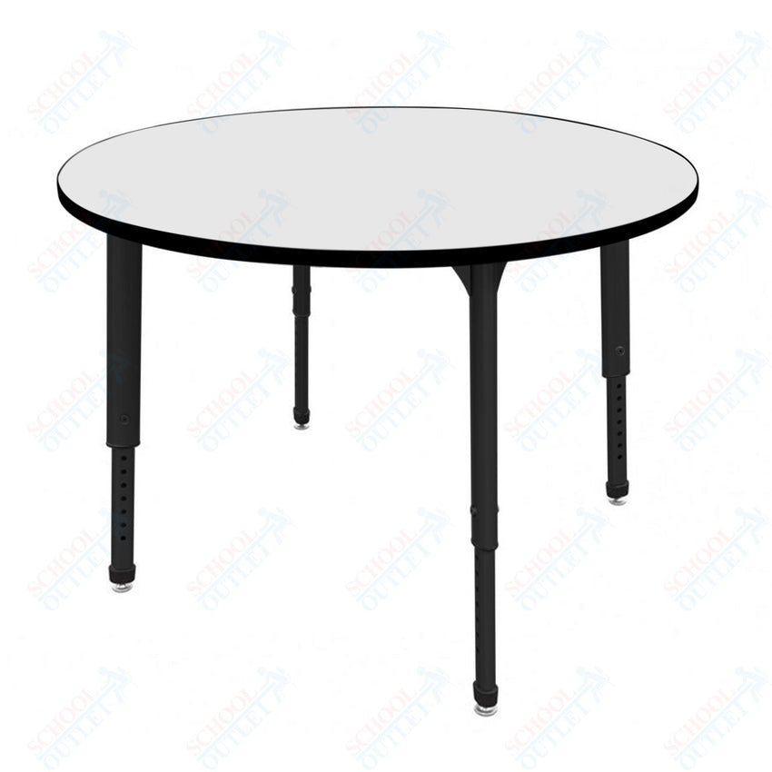 Marco Apex Series 42" Round Preschool Activity Table w/ Dry Erase HPL Top Adj Height 17" - 24" (38 - 2245 - DB) - SchoolOutlet