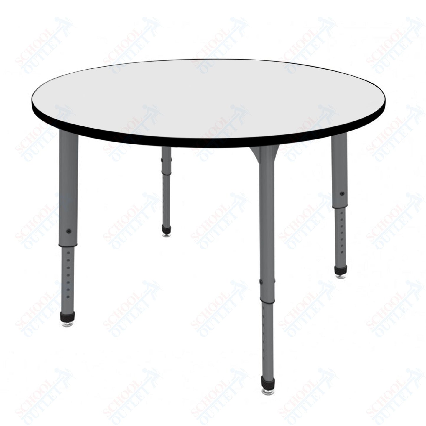 Marco Apex Series 42" Round Preschool Activity Table w/ Dry Erase HPL Top Adj Height 17" - 24" (38 - 2245 - DB) - SchoolOutlet