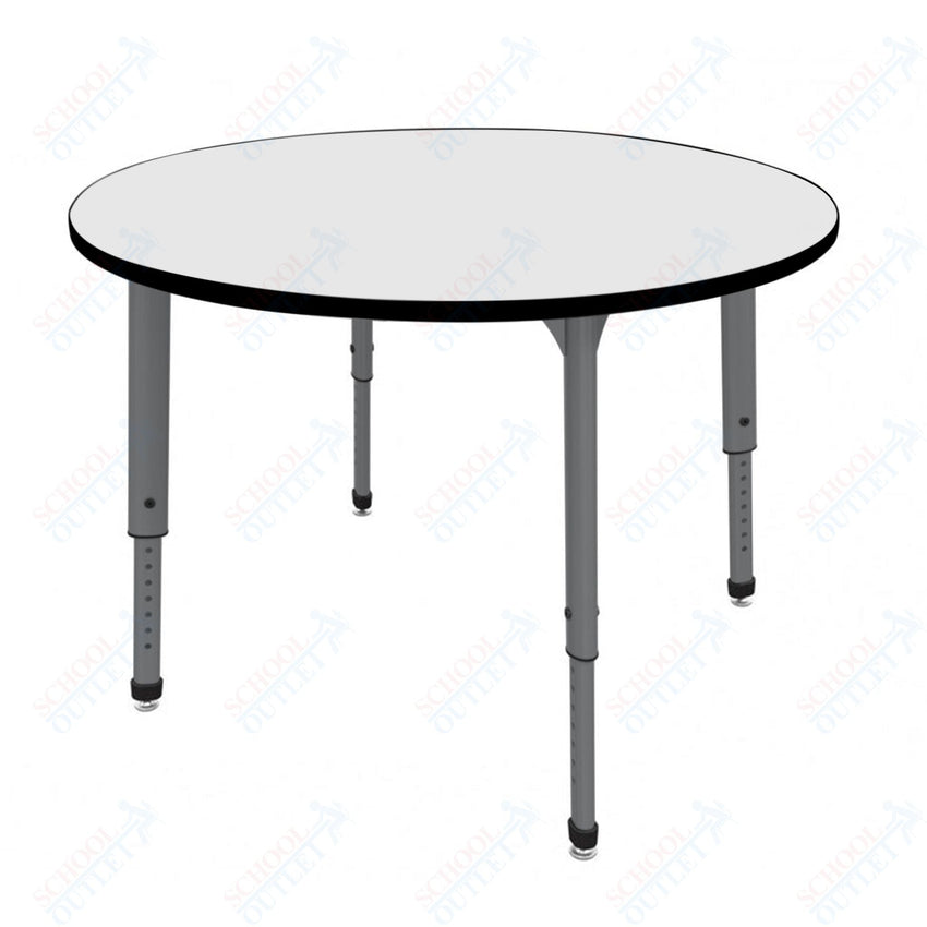 Marco Apex Series 42" Round Preschool Activity Table w/ Dry Erase HPL Top Adj Height 17" - 24" (38 - 2245 - DB) - SchoolOutlet