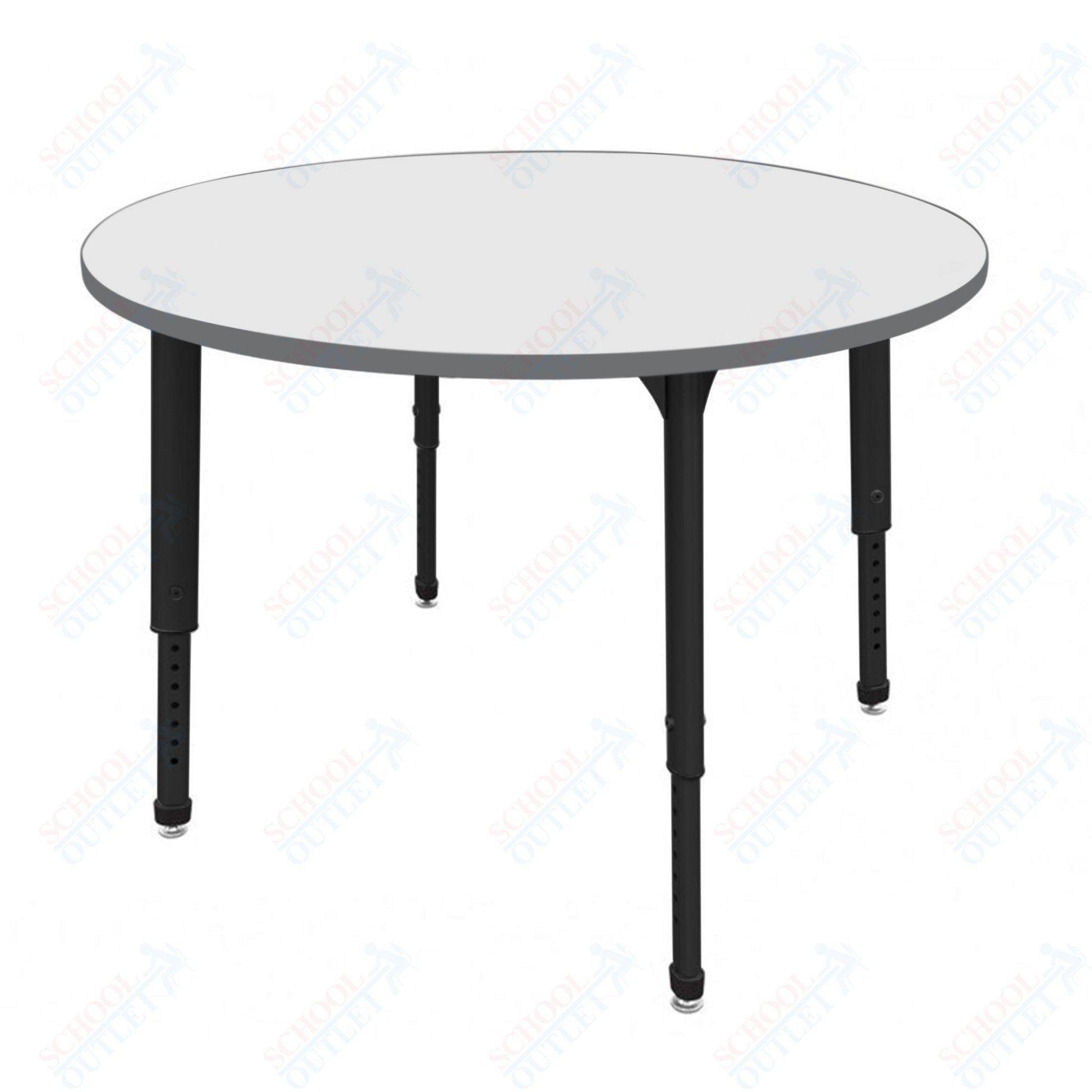Marco Apex Series 42" Round Preschool Activity Table w/ Dry Erase HPL Top Adj Height 17" - 24" (38 - 2245 - DB) - SchoolOutlet