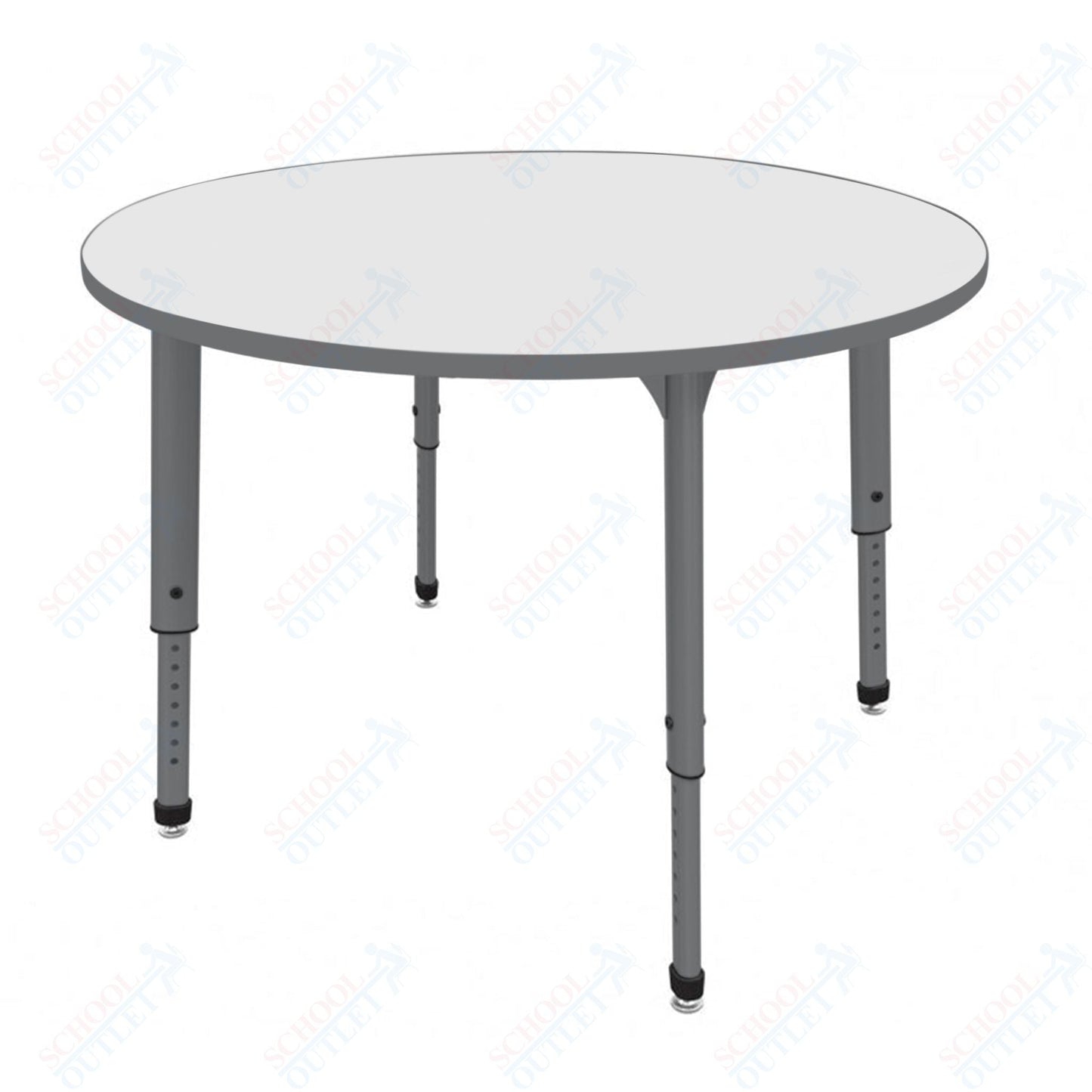 Marco Apex Series 42" Round Preschool Activity Table w/ Dry Erase HPL Top Adj Height 17" - 24" (38 - 2245 - DB) - SchoolOutlet