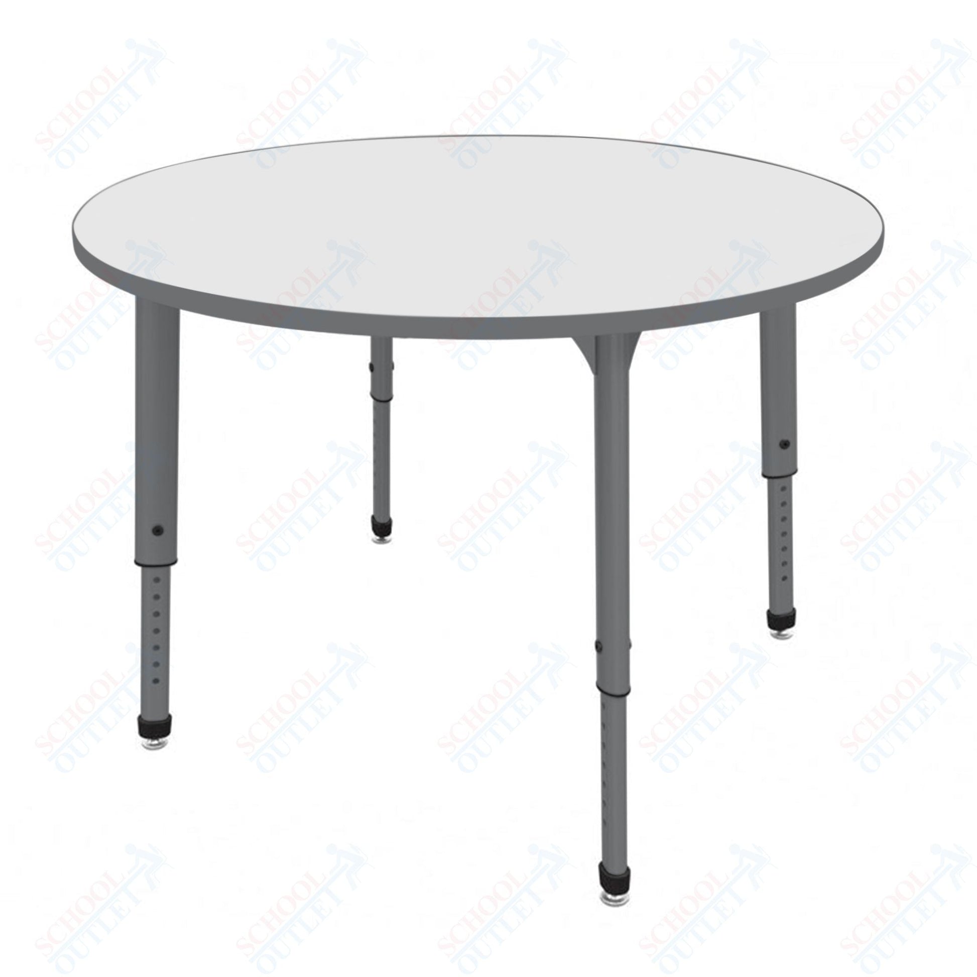 Marco Apex Series 42" Round Preschool Activity Table w/ Dry Erase HPL Top Adj Height 17" - 24" (38 - 2245 - DB) - SchoolOutlet