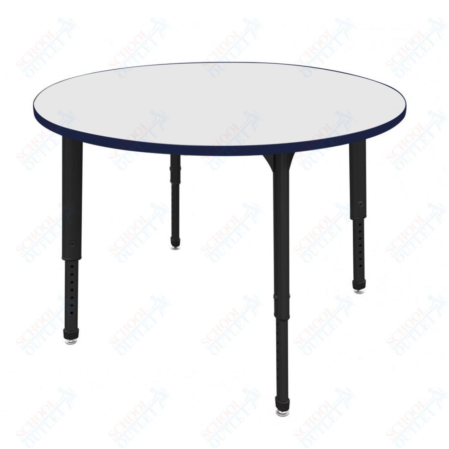 Marco Apex Series 42" Round Preschool Activity Table w/ Dry Erase HPL Top Adj Height 17" - 24" (38 - 2245 - DB) - SchoolOutlet
