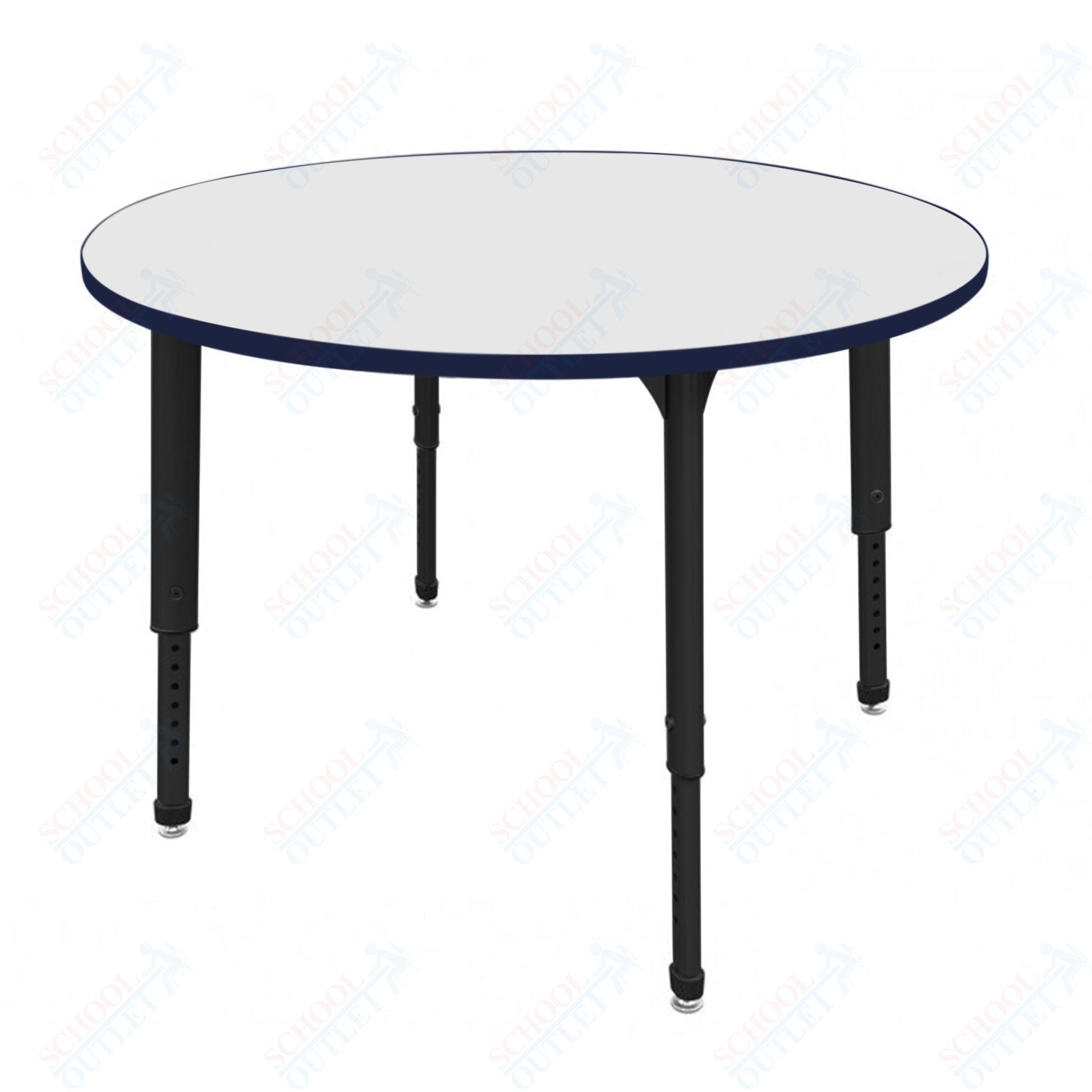 Marco Apex Series 42" Round Preschool Activity Table w/ Dry Erase HPL Top Adj Height 17" - 24" (38 - 2245 - DB) - SchoolOutlet