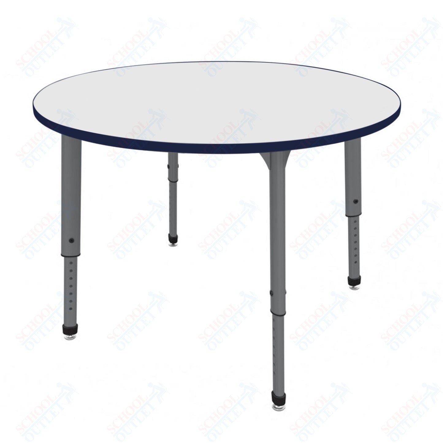 Marco Apex Series 42" Round Preschool Activity Table w/ Dry Erase HPL Top Adj Height 17" - 24" (38 - 2245 - DB) - SchoolOutlet