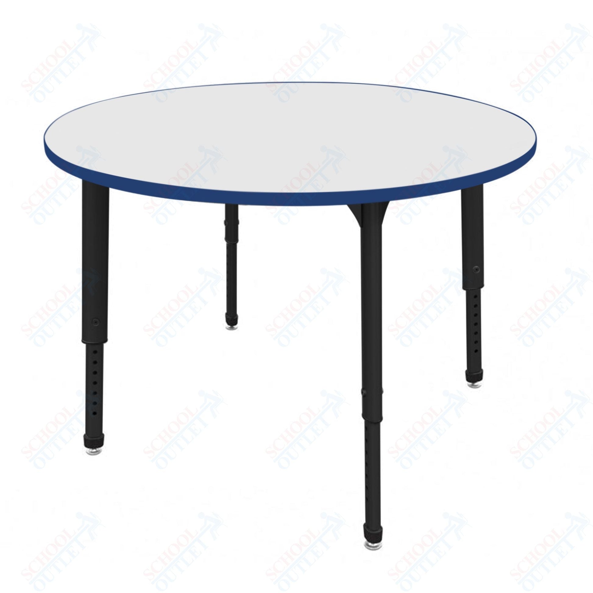 Marco Apex Series 42" Round Preschool Activity Table w/ Dry Erase HPL Top Adj Height 17" - 24" (38 - 2245 - DB) - SchoolOutlet