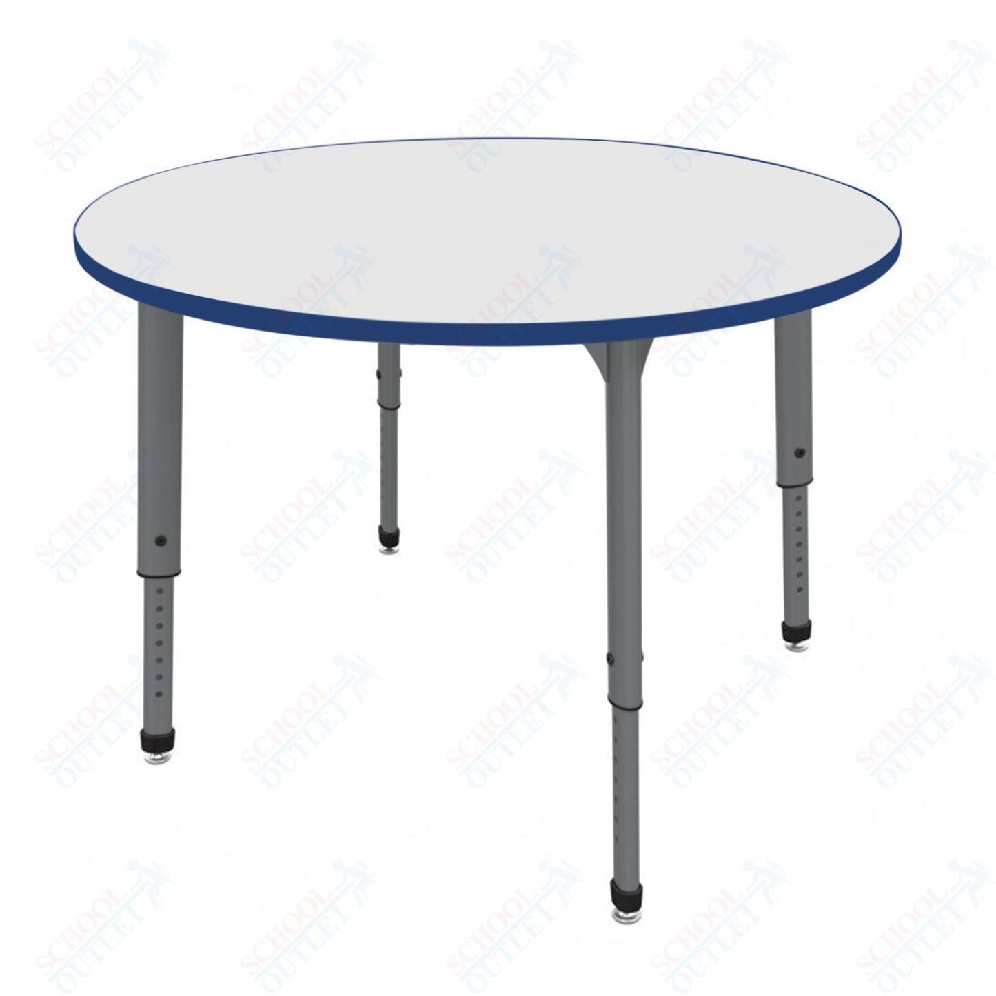Marco Apex Series 42" Round Preschool Activity Table w/ Dry Erase HPL Top Adj Height 17" - 24" (38 - 2245 - DB) - SchoolOutlet