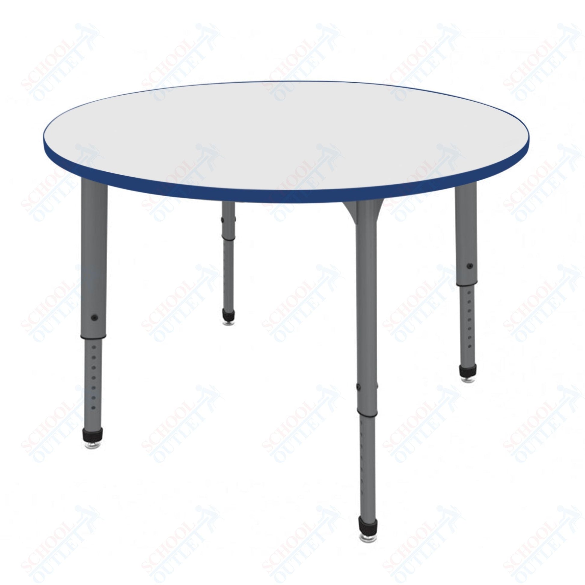 Marco Apex Series 42" Round Preschool Activity Table w/ Dry Erase HPL Top Adj Height 17" - 24" (38 - 2245 - DB) - SchoolOutlet