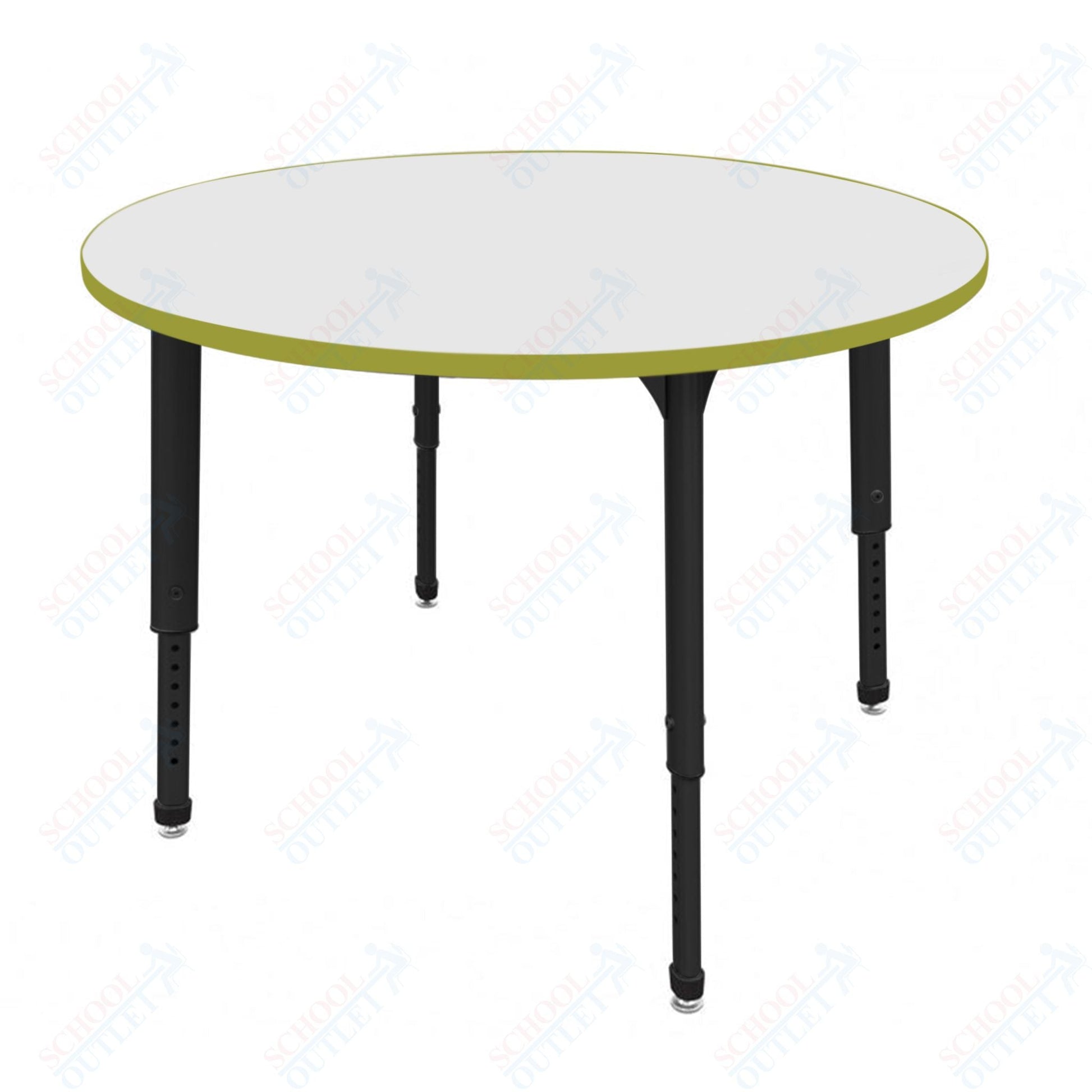 Marco Apex Series 42" Round Preschool Activity Table w/ Dry Erase HPL Top Adj Height 17" - 24" (38 - 2245 - DB) - SchoolOutlet