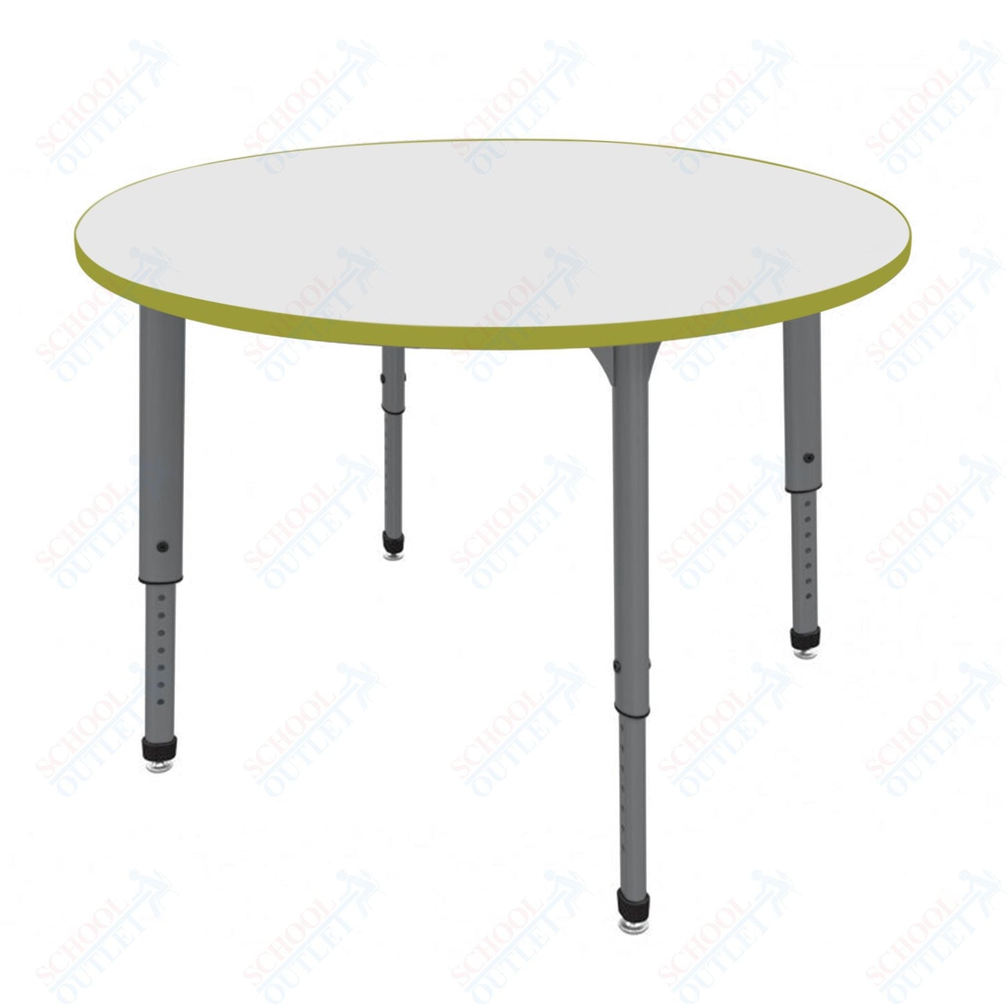 Marco Apex Series 42" Round Preschool Activity Table w/ Dry Erase HPL Top Adj Height 17" - 24" (38 - 2245 - DB) - SchoolOutlet