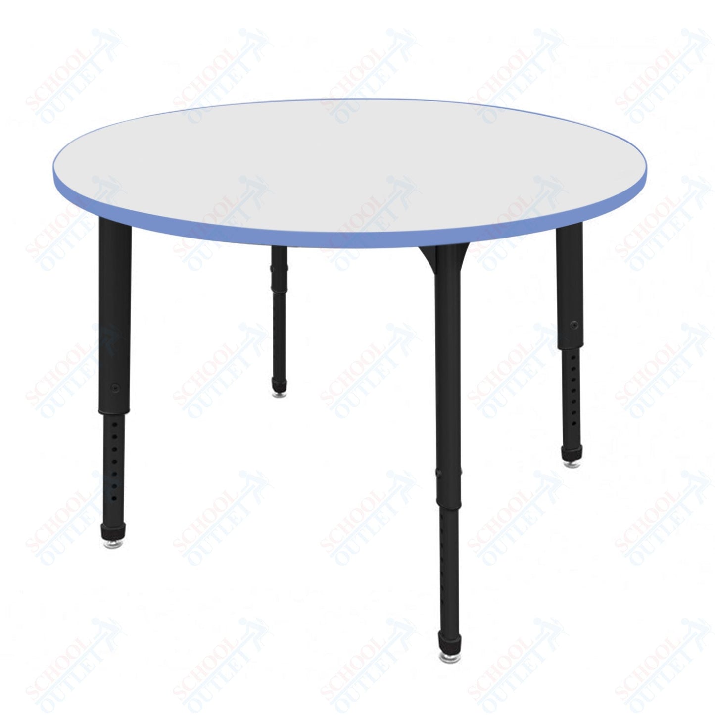 Marco Apex Series 42" Round Preschool Activity Table w/ Dry Erase HPL Top Adj Height 17" - 24" (38 - 2245 - DB) - SchoolOutlet