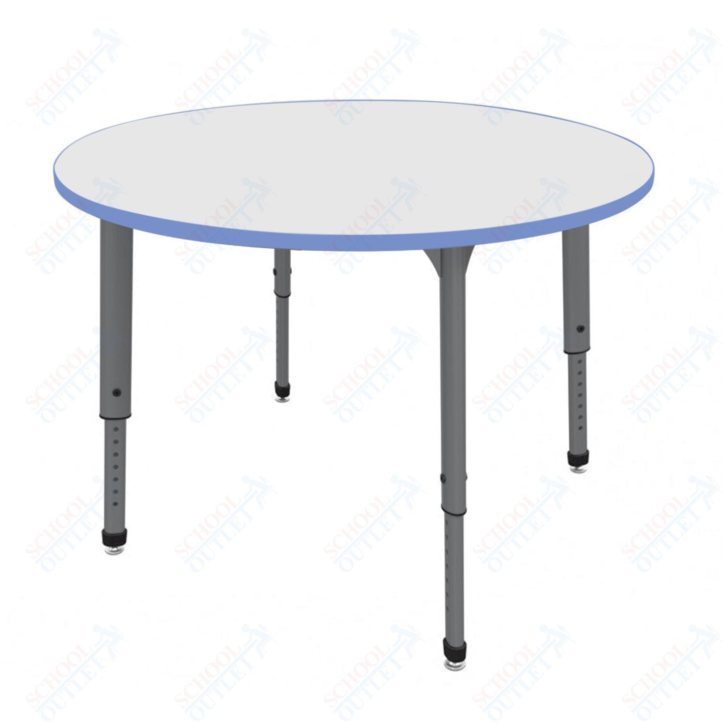 Marco Apex Series 42" Round Preschool Activity Table w/ Dry Erase HPL Top Adj Height 17" - 24" (38 - 2245 - DB) - SchoolOutlet