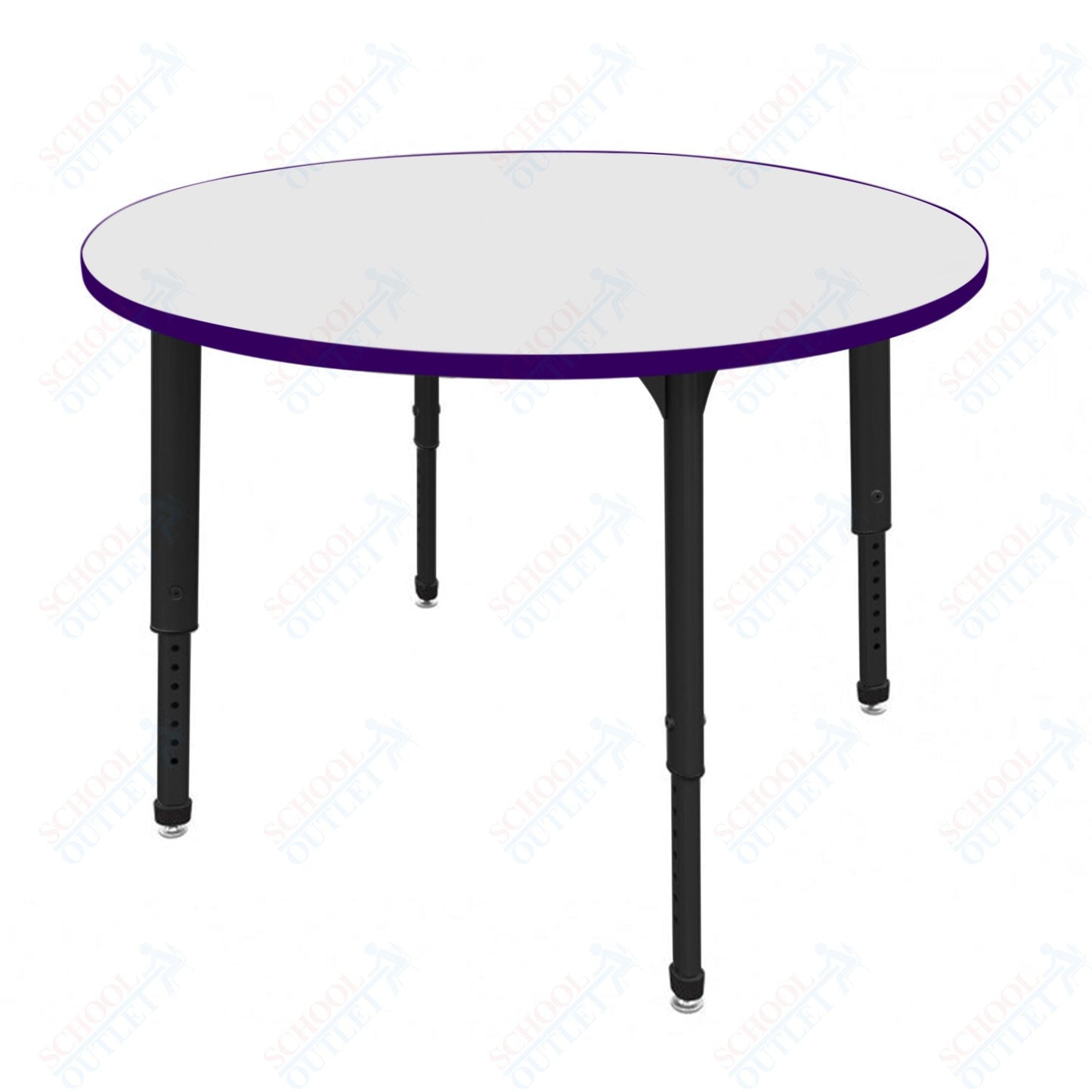 Marco Apex Series 42" Round Preschool Activity Table w/ Dry Erase HPL Top Adj Height 17" - 24" (38 - 2245 - DB) - SchoolOutlet