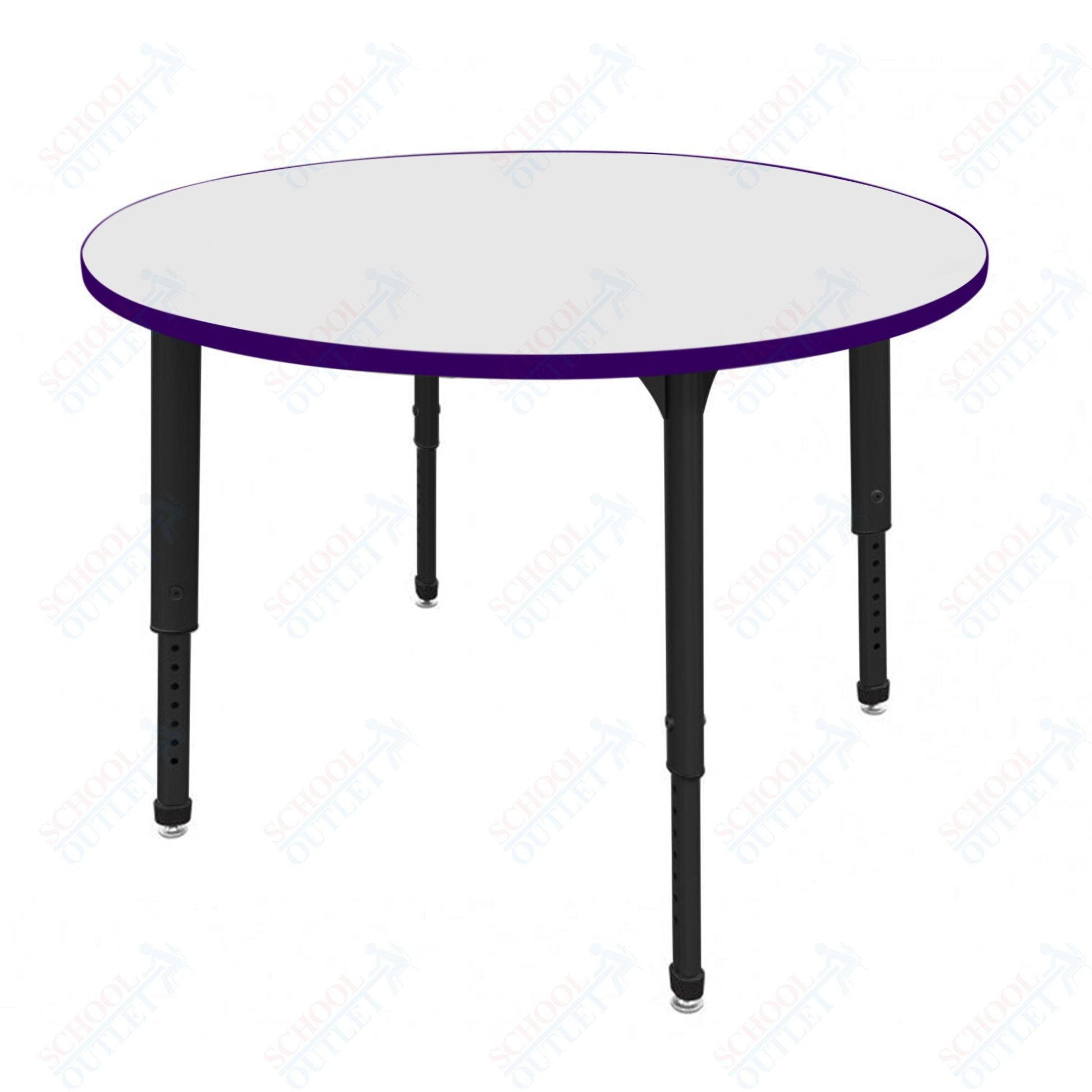 Marco Apex Series 42" Round Preschool Activity Table w/ Dry Erase HPL Top Adj Height 17" - 24" (38 - 2245 - DB) - SchoolOutlet